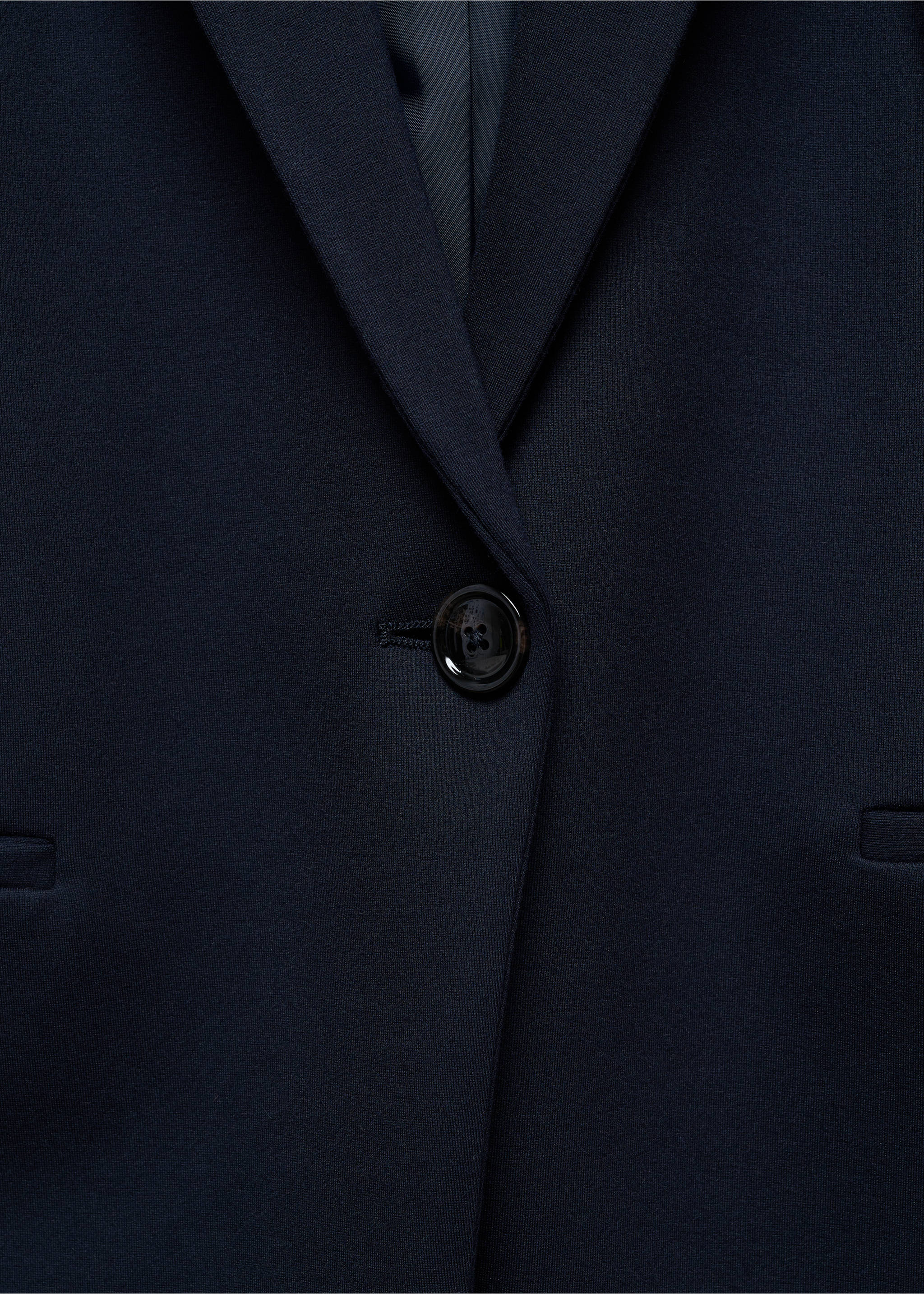 Fitted roma-knit jacket - Details of the article 8, Dark Navy. Ref: 67040485-00.