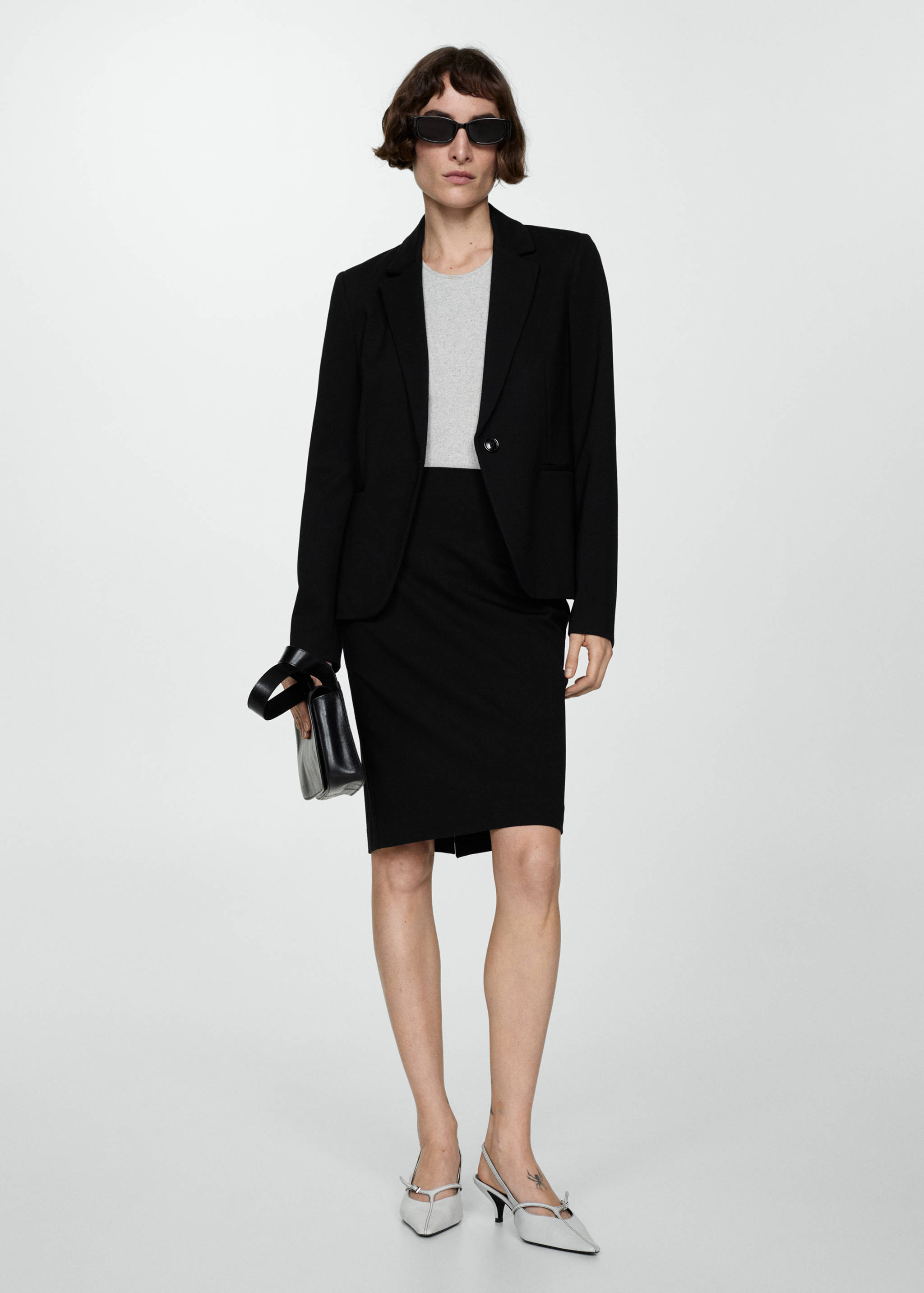 Blazer entallada punto roma - Plano general