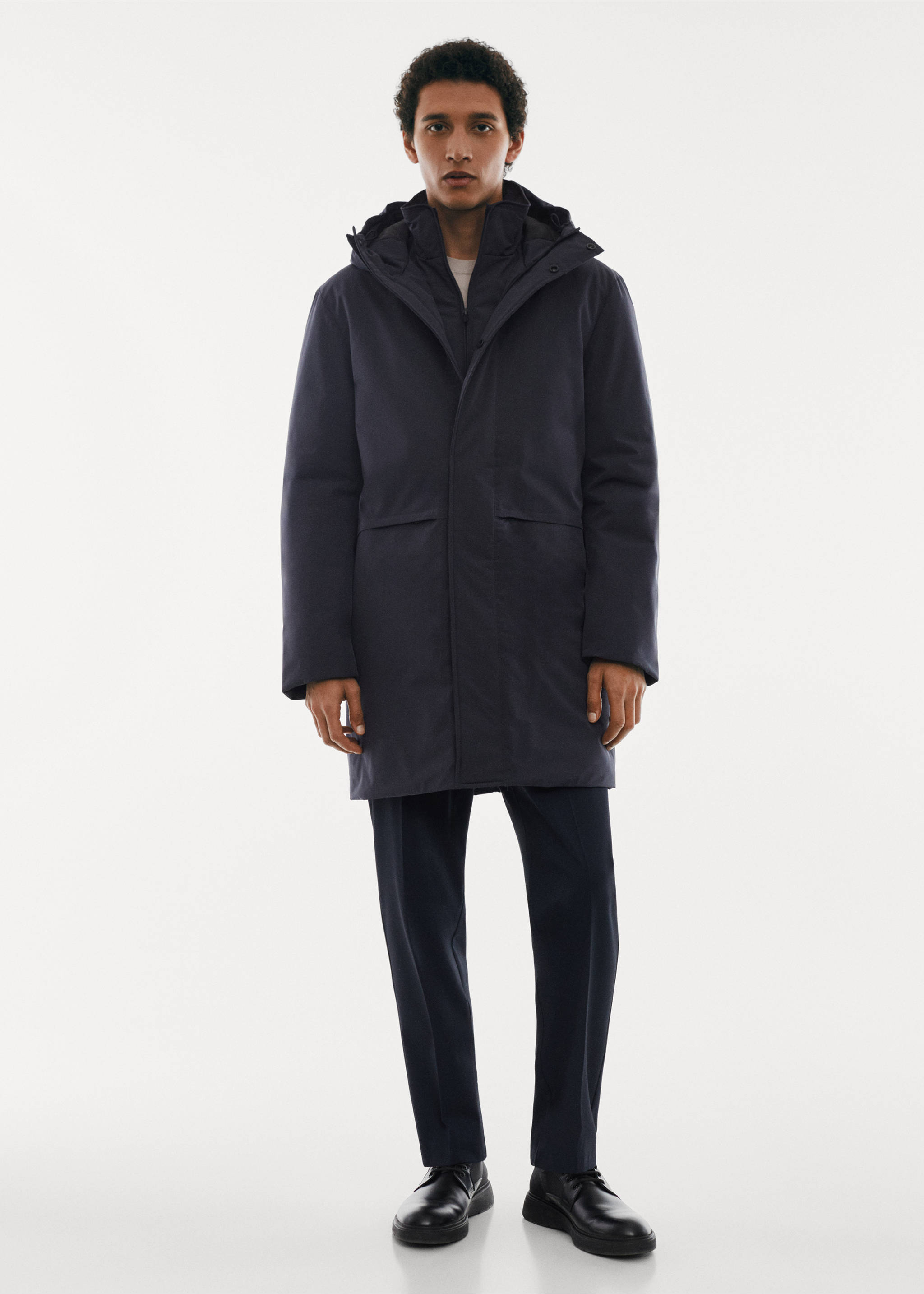 Parka capuche matelassée SOFEELATE® - Plan général, Bleu marine. Ref: 67040618-00.