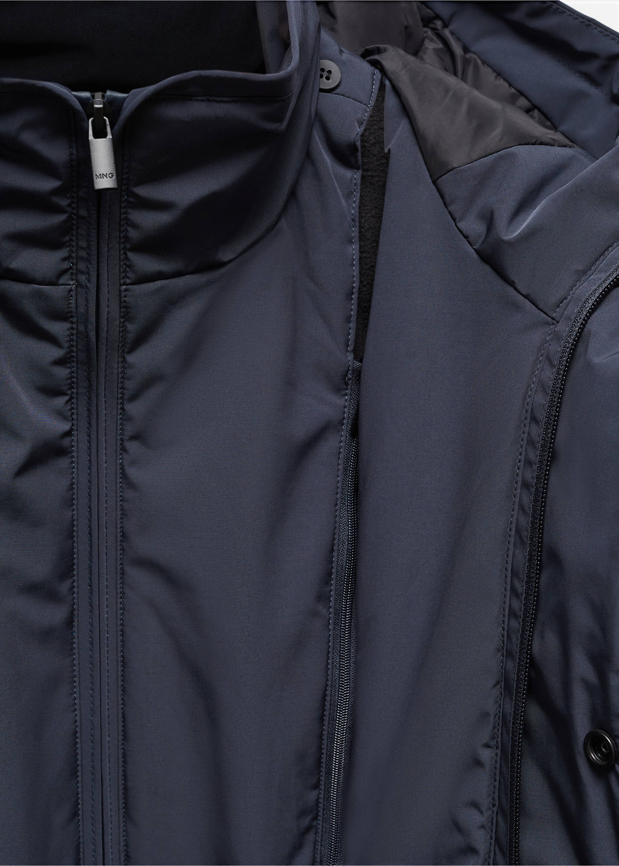 Parka capuche matelassée SOFEELATE® - Détail de l'article 8, Bleu marine. Ref: 67040618-00.