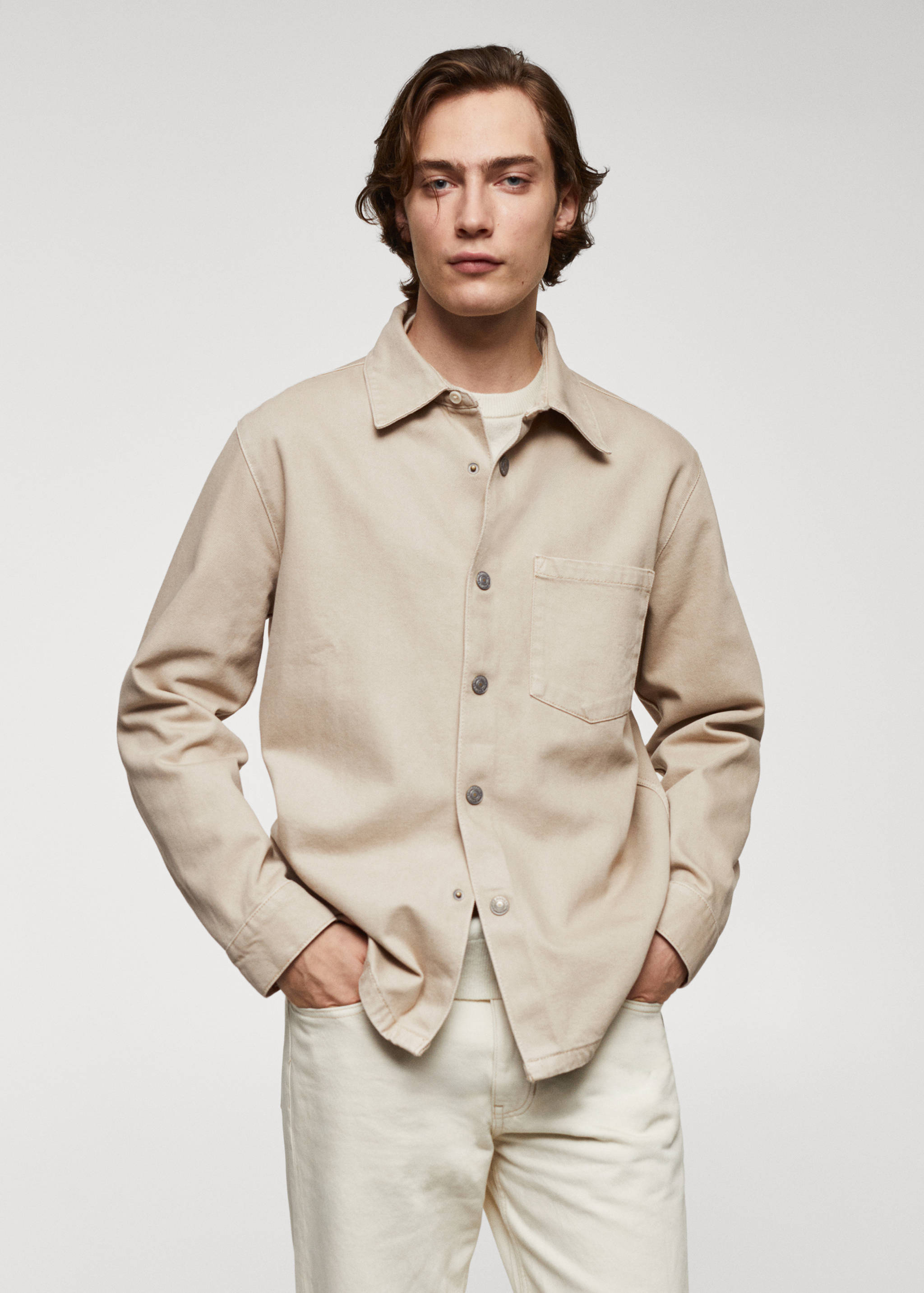 Surchemise jean poches - Plan moyen