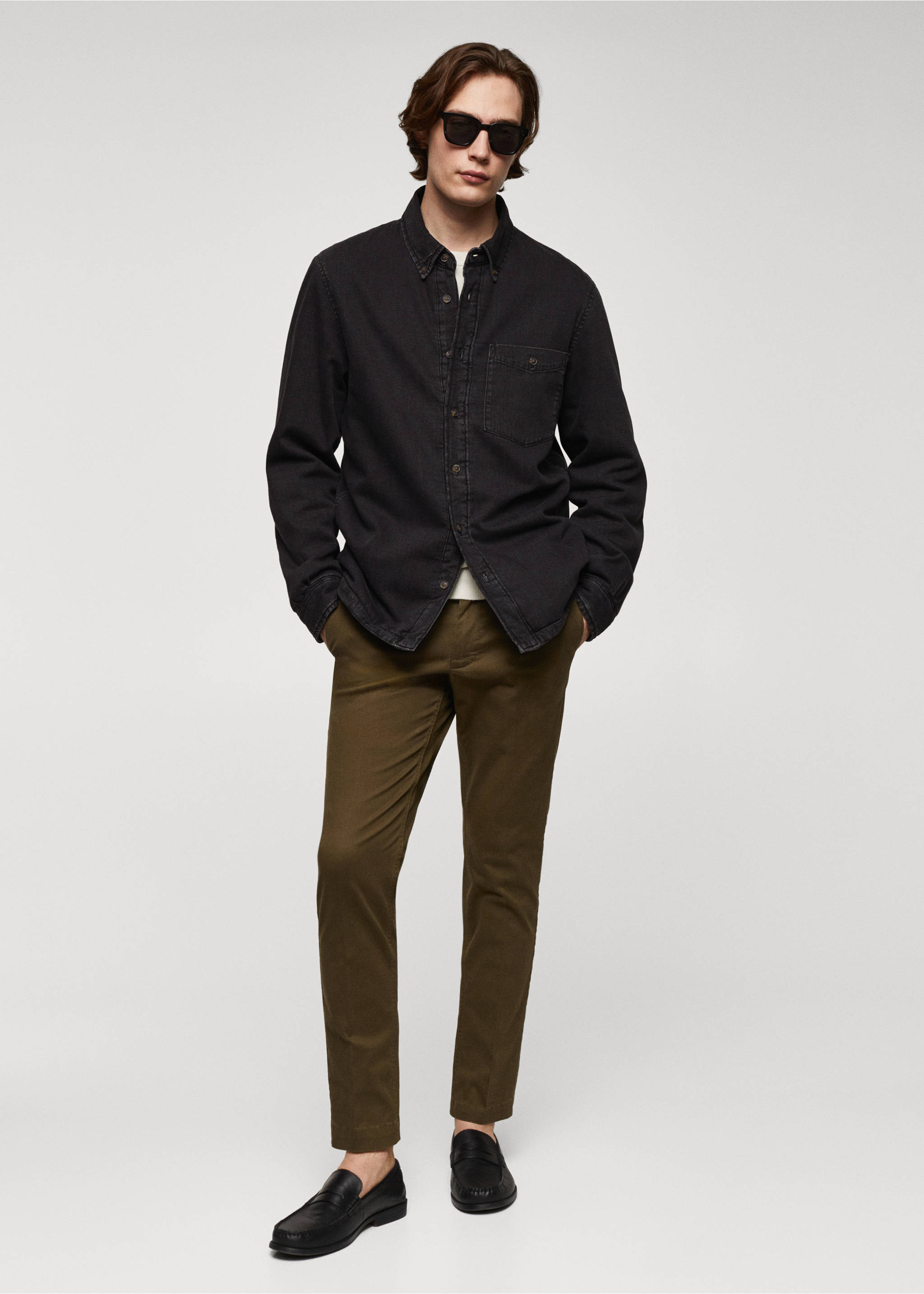 Quilted denim overshirt - General plane, Black denim. Ref: 67040622-00.