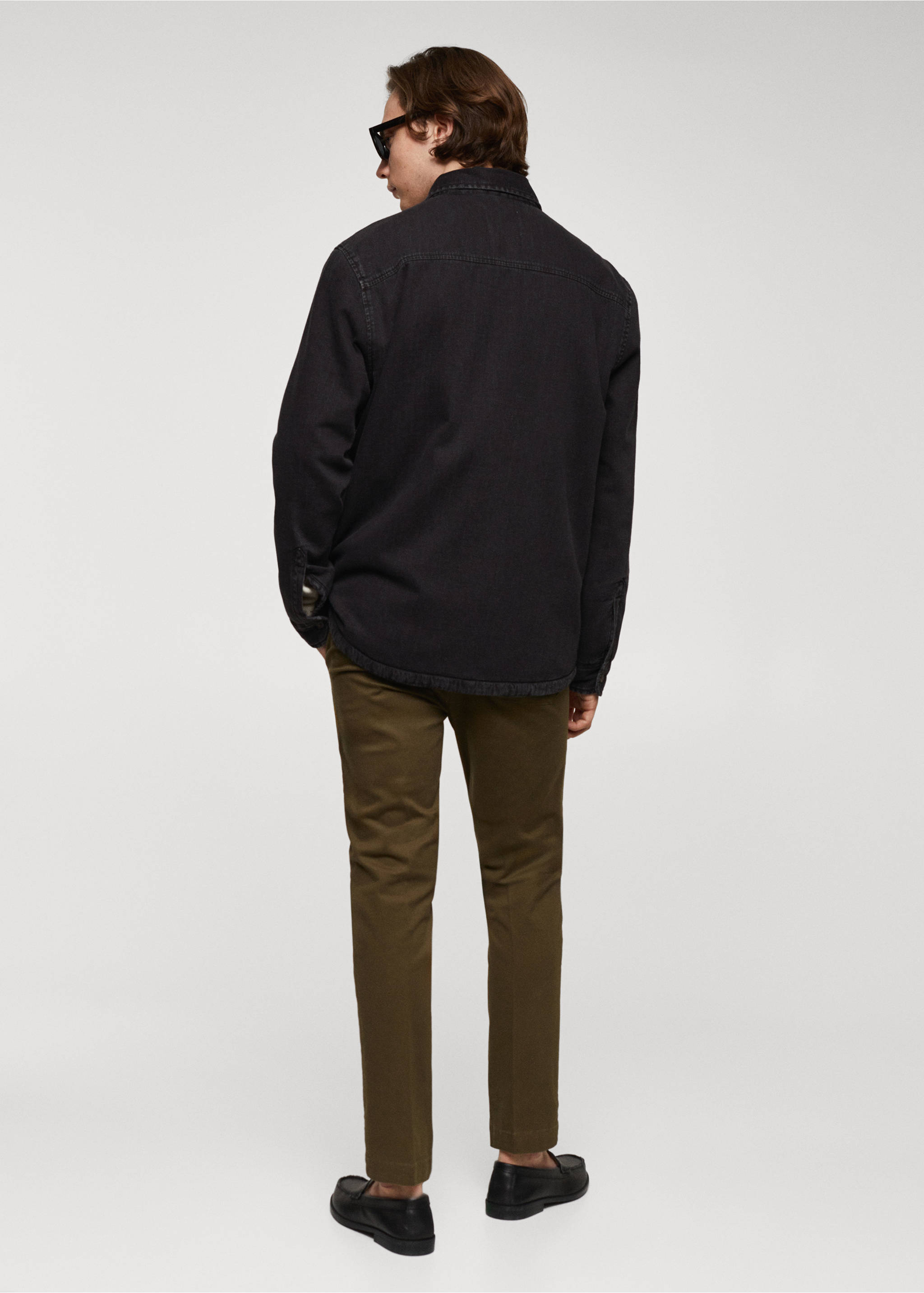 Quilted denim overshirt - Reverse of the article, Black denim. Ref: 67040622-00.