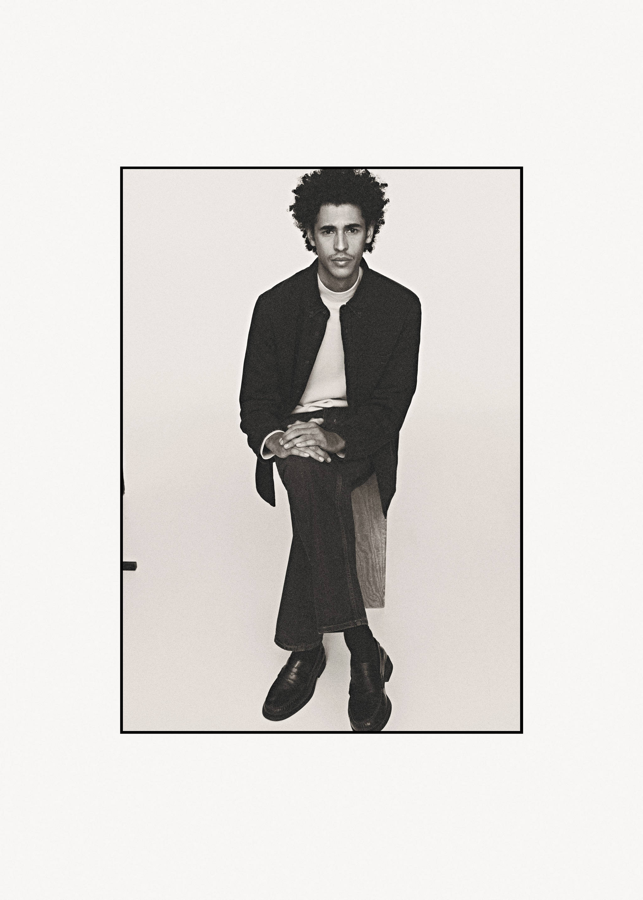 Quilted denim overshirt - Details of the article 5, Black denim. Ref: 67040622-00.