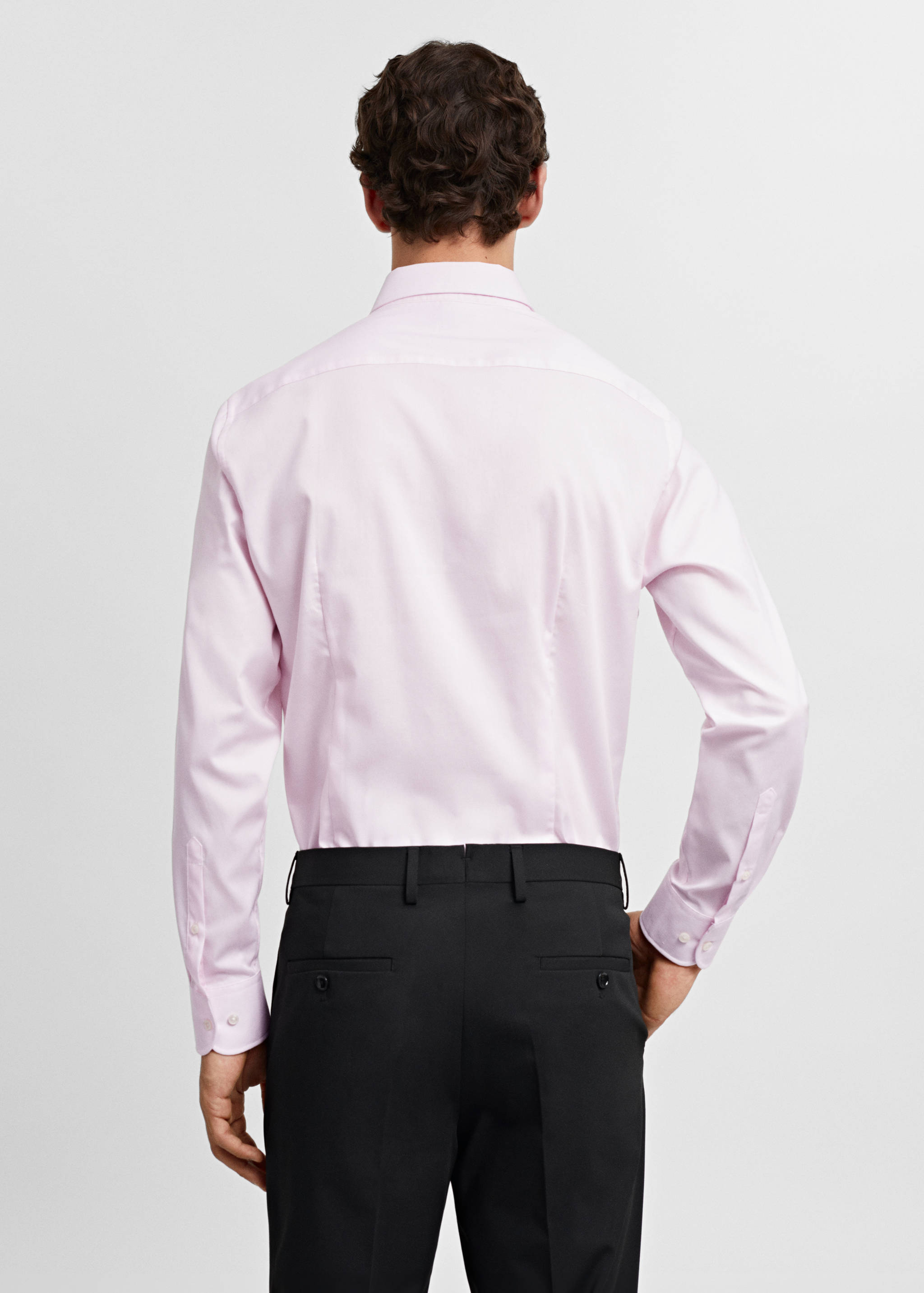 Slim-fit micro-stripe twill suit shirt - Reverse of the article