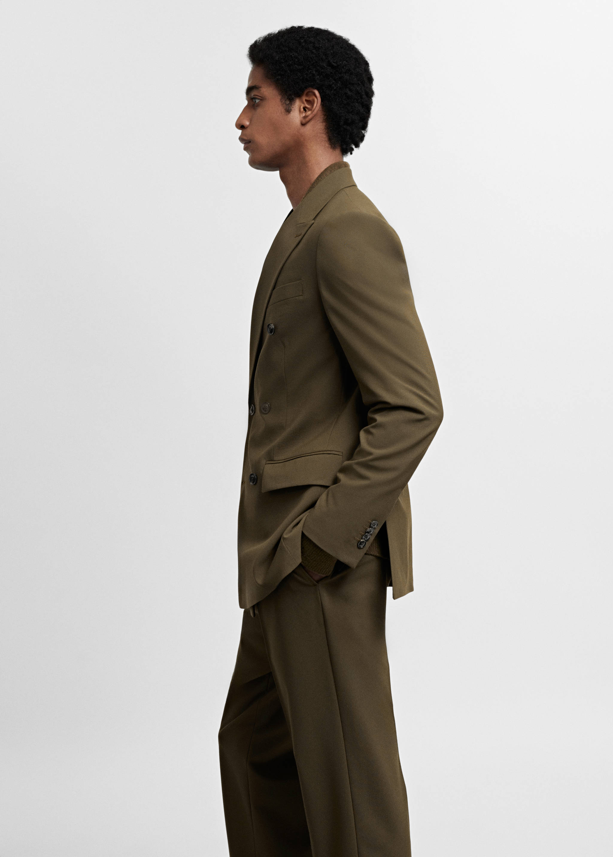 Slim fit double-breasted suit blazer - Details of the article 2