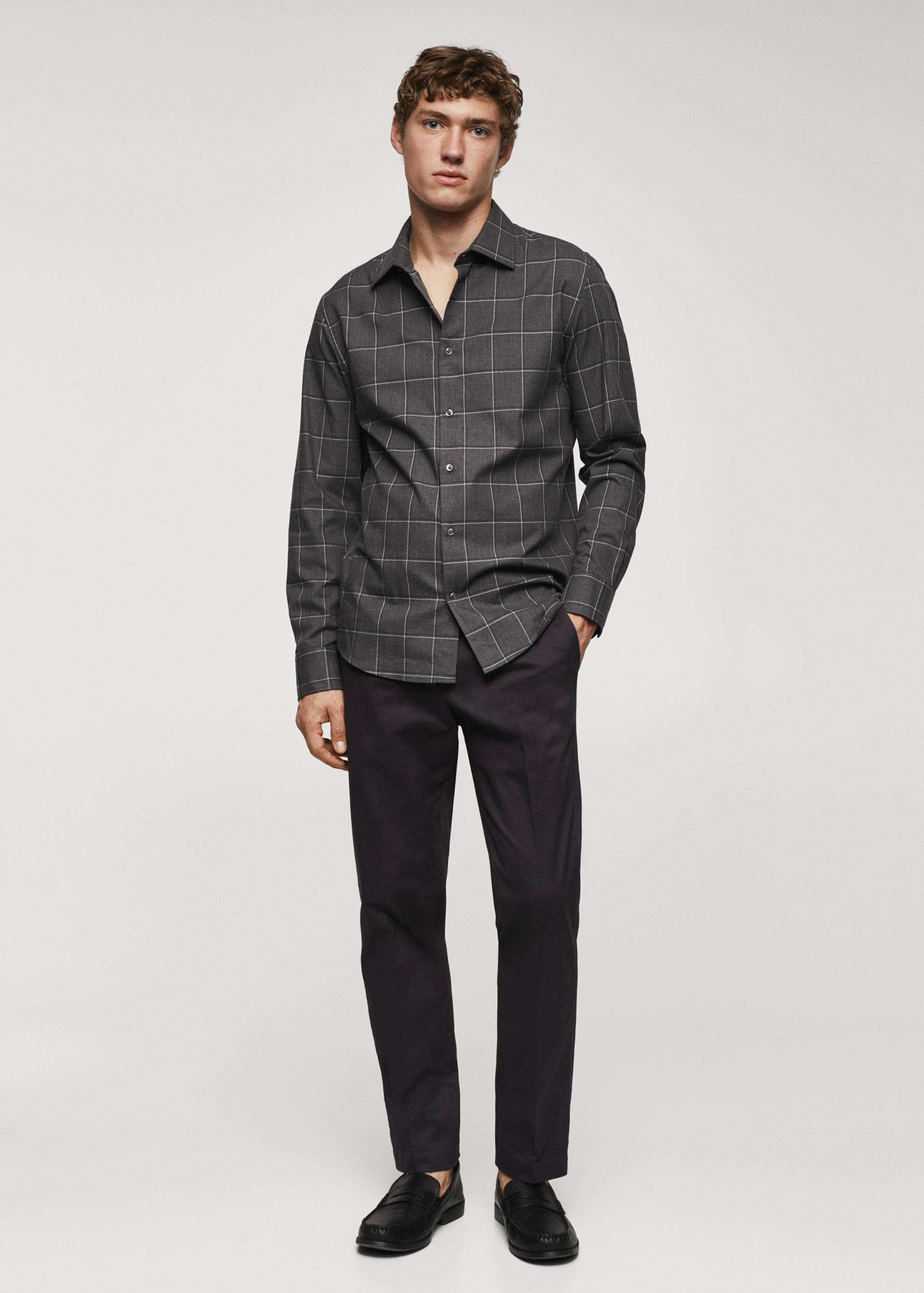 Chemise coton flanelle carreaux - Plan général