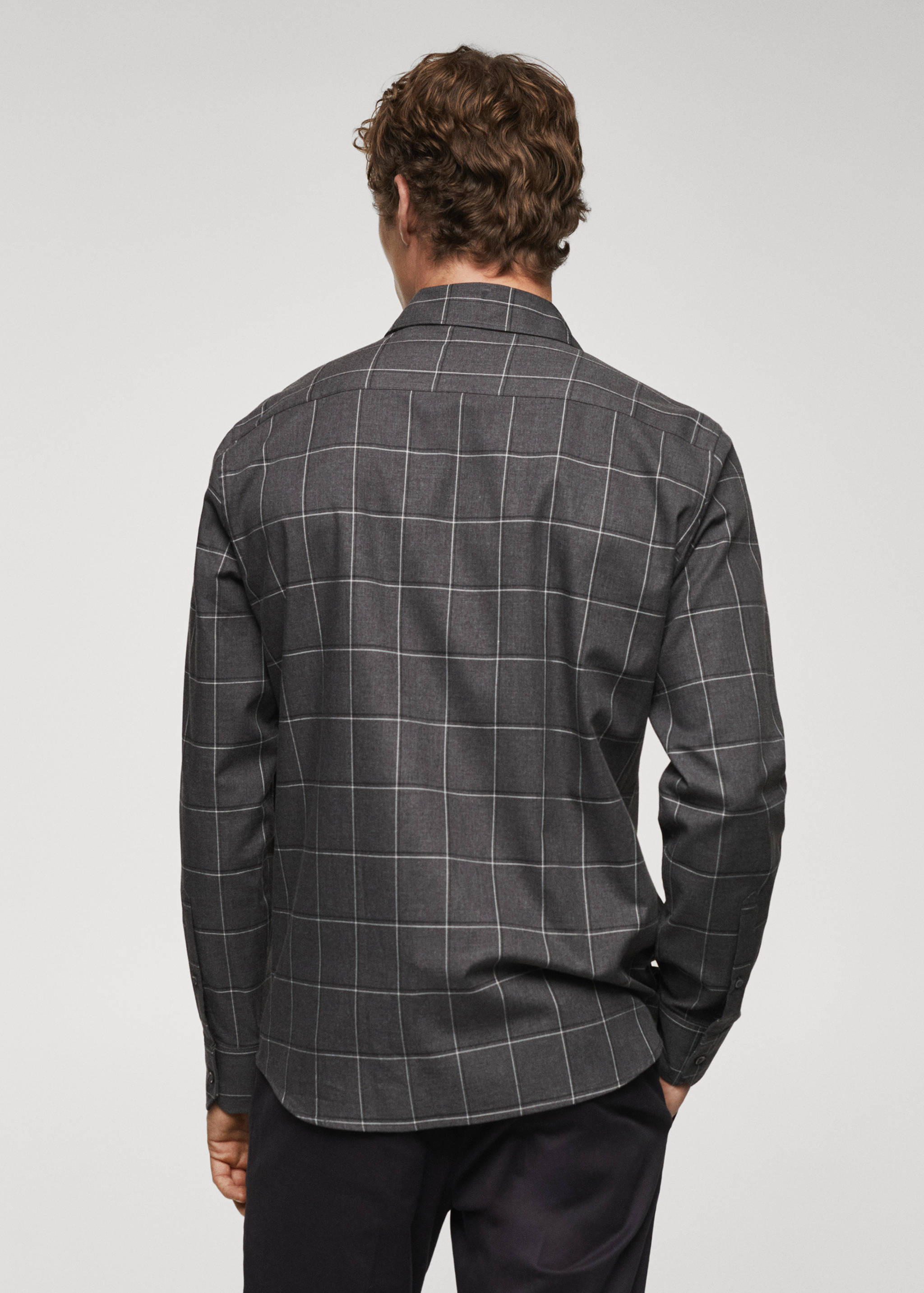Chemise coton flanelle carreaux - Verso de l’article