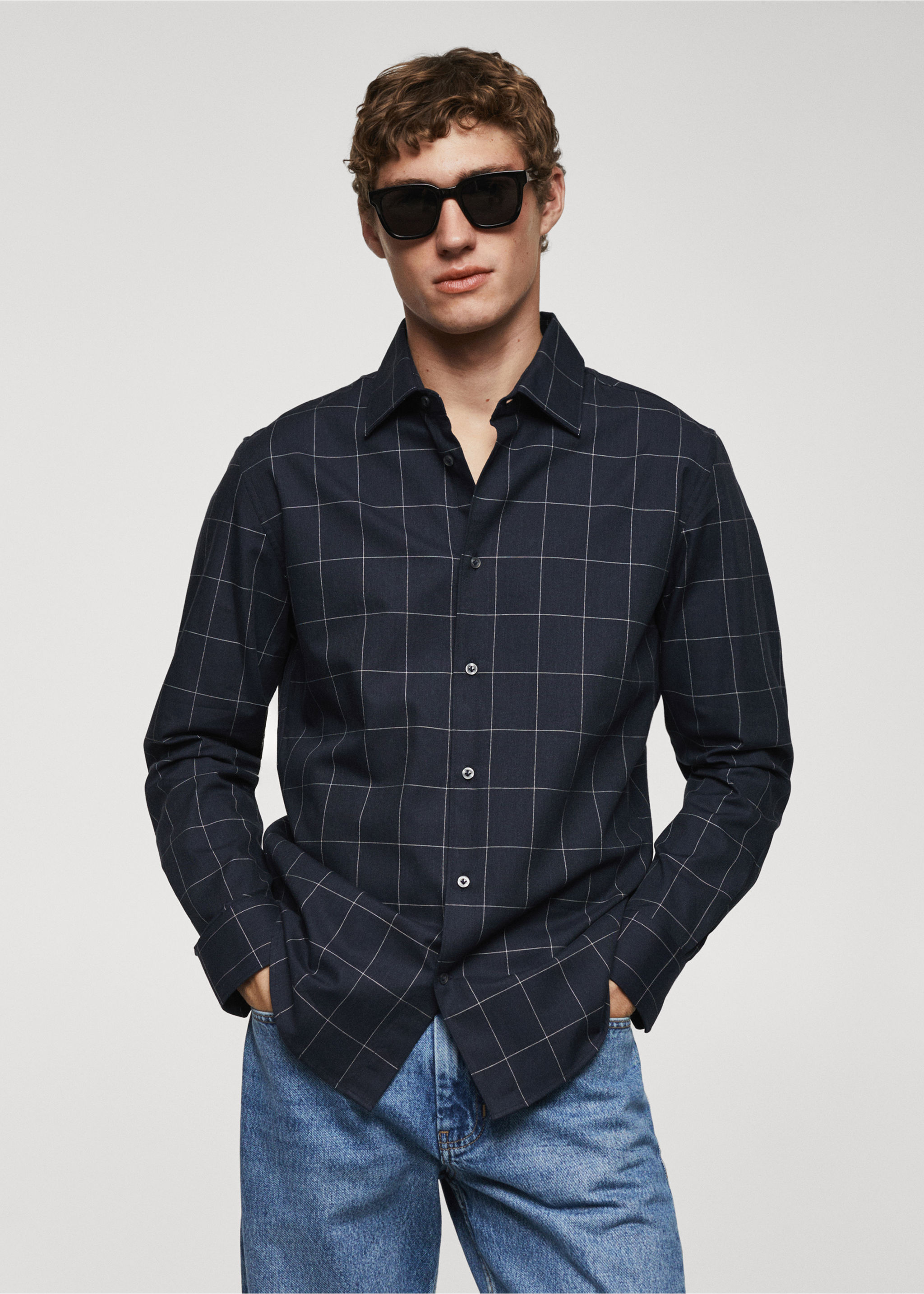 Check flannel cotton shirt - Medium plane