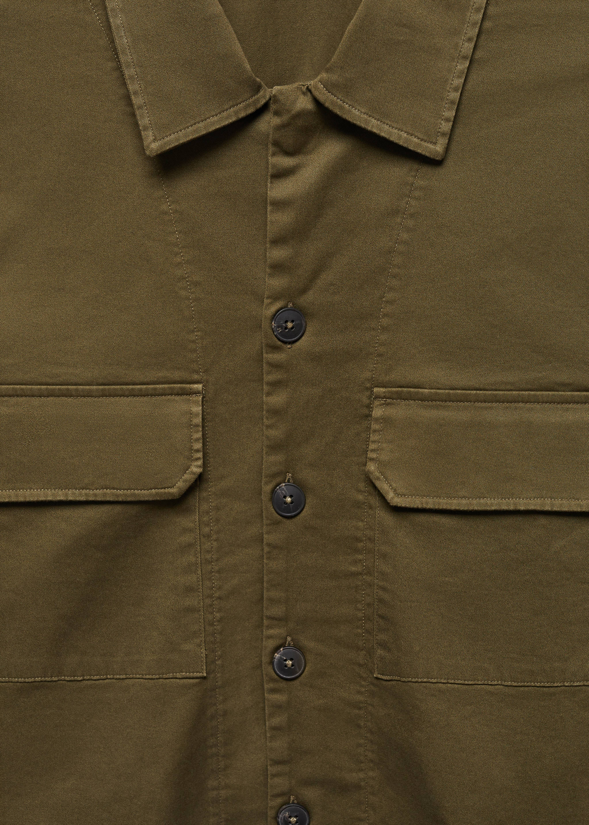 Stretch cotton overshirt with pockets - Details of the article 8