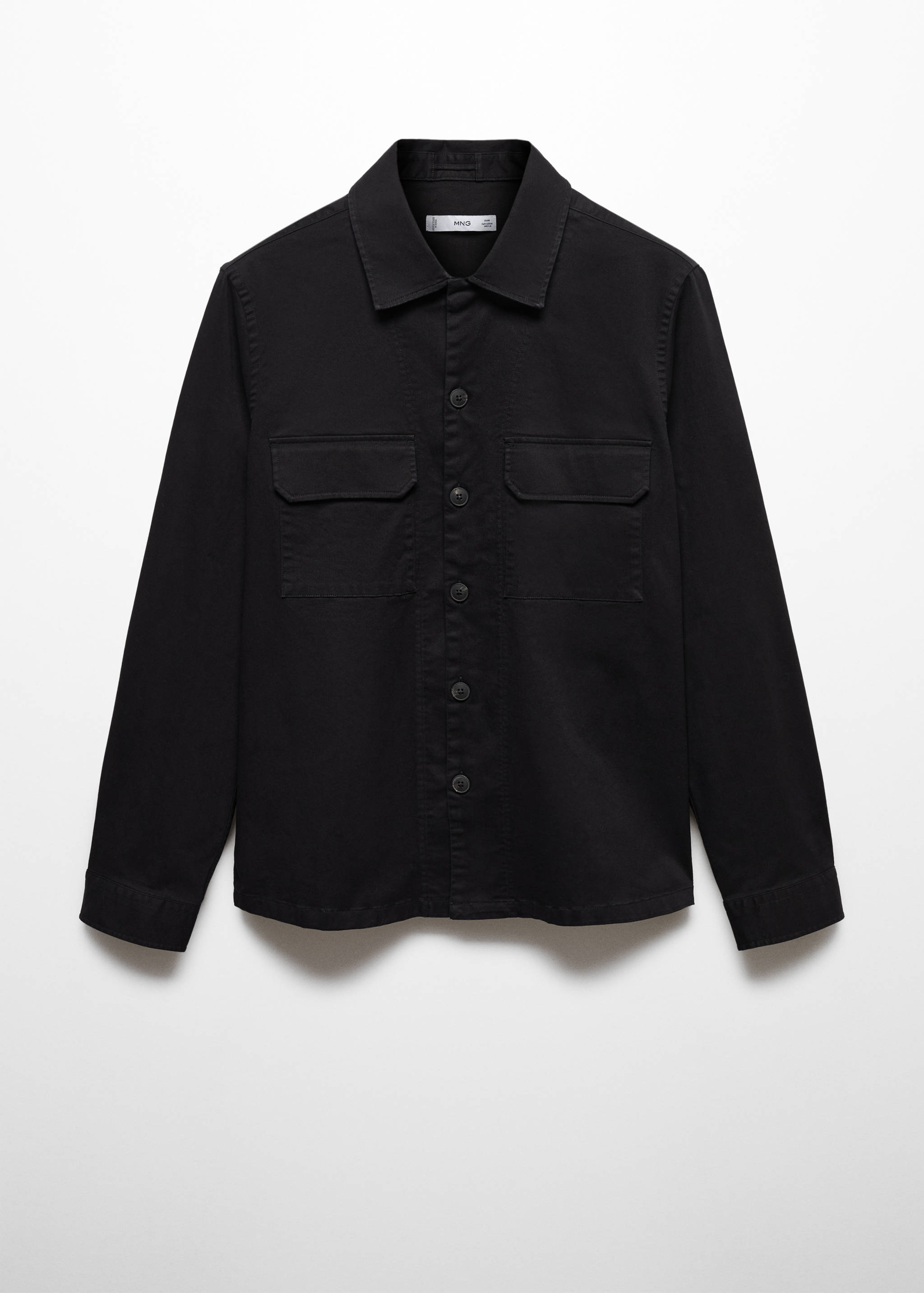 Stretch cotton overshirt with pockets - Article without model