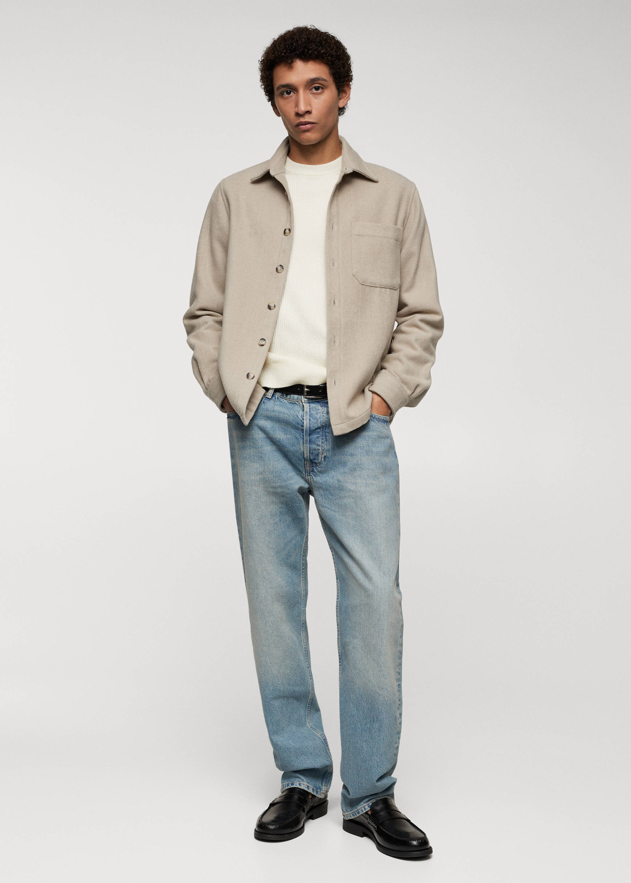 Regular-fit overshirt with pocket - General plane