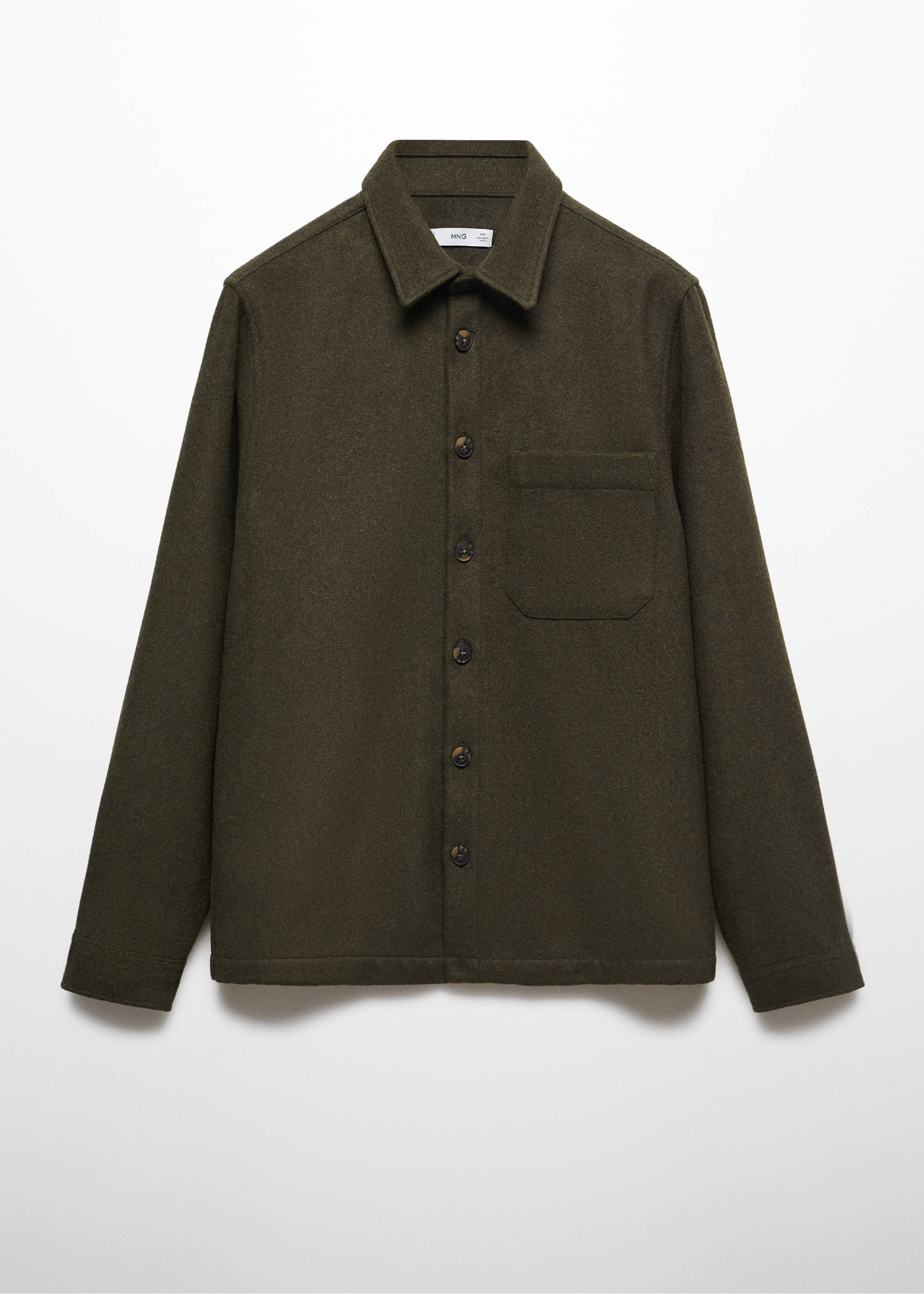 Regular-fit overshirt with pocket - Article without model, Khaki. Ref: 67040633-00.