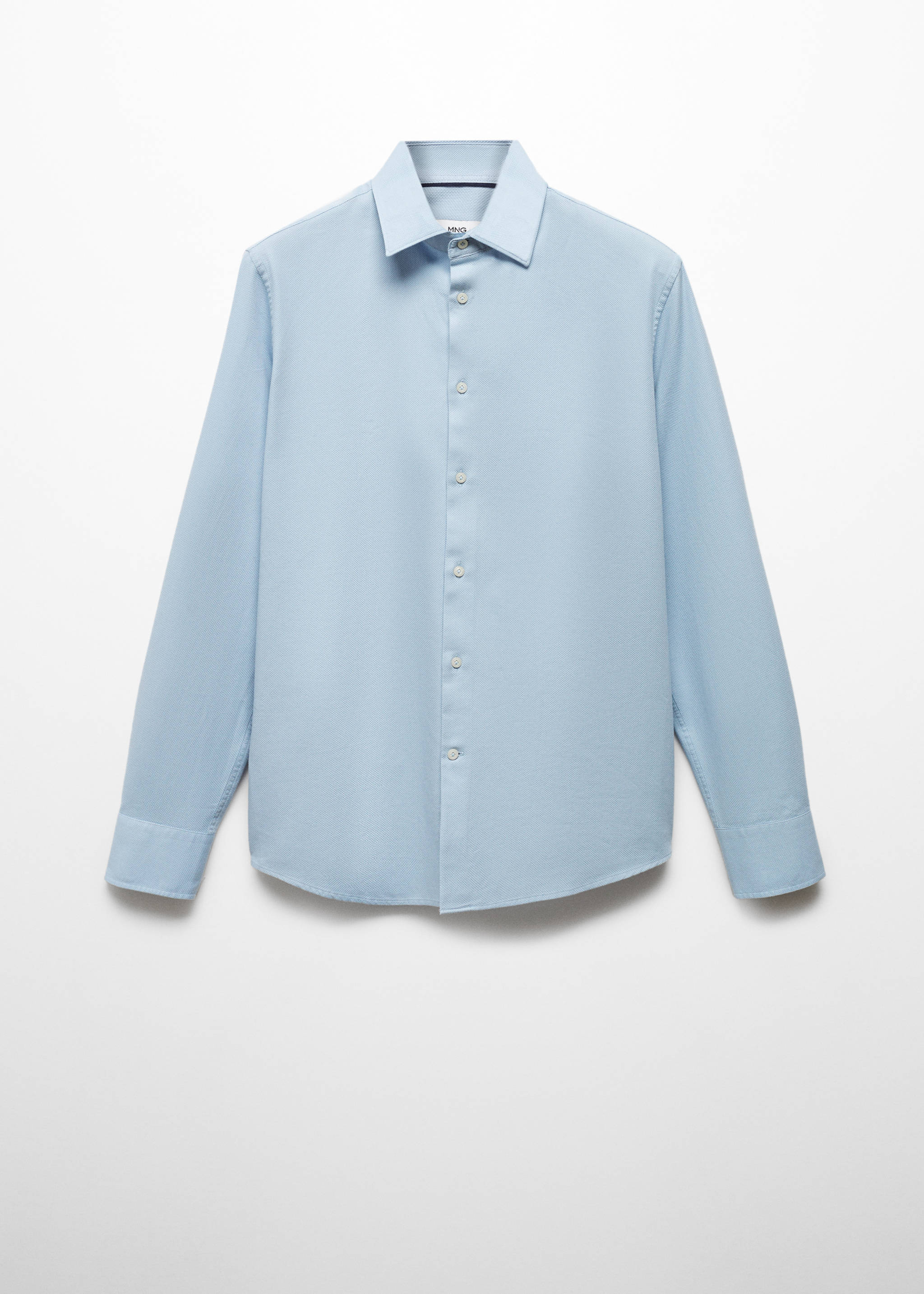 Slim-fit cotton structured shirt - Article without model