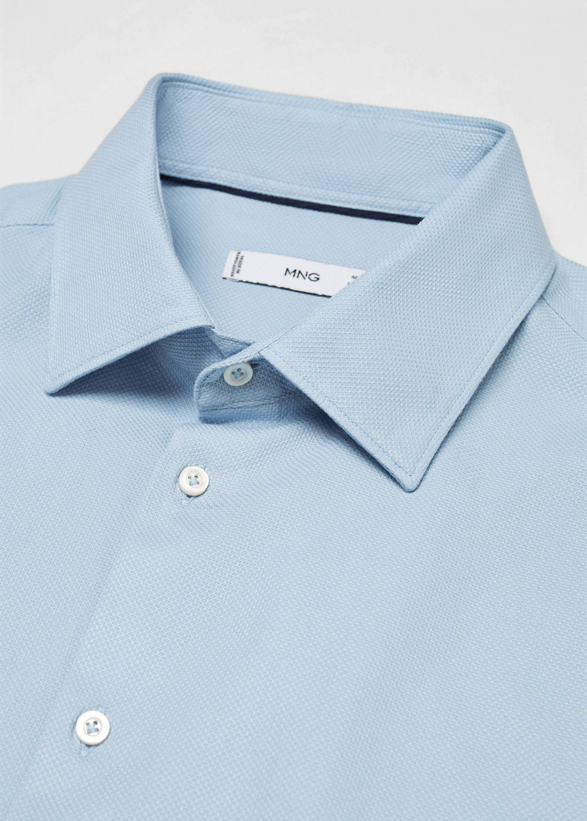 Slim-fit cotton structured shirt - Details of the article 8