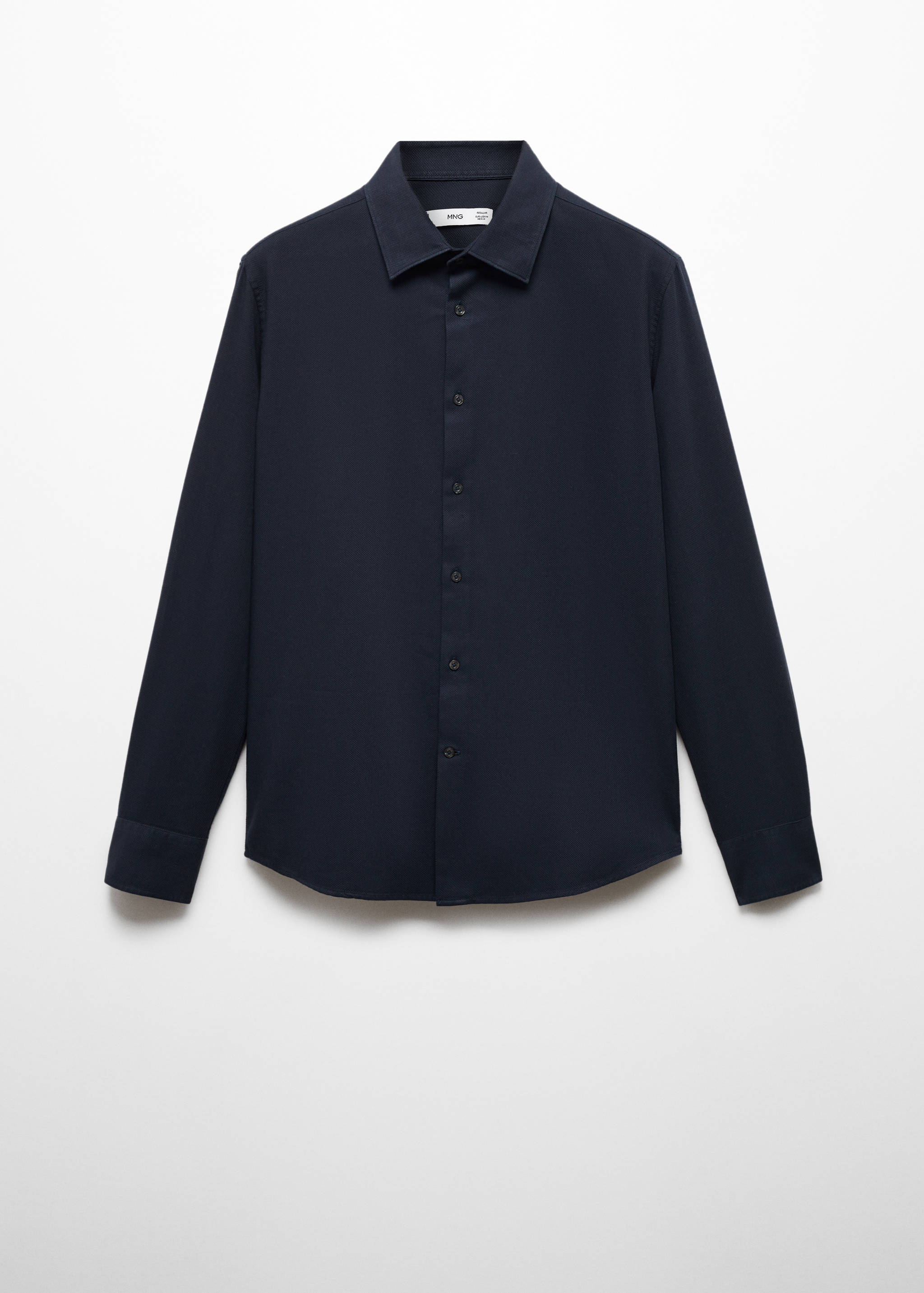 Slim-fit cotton structured shirt - Article without model