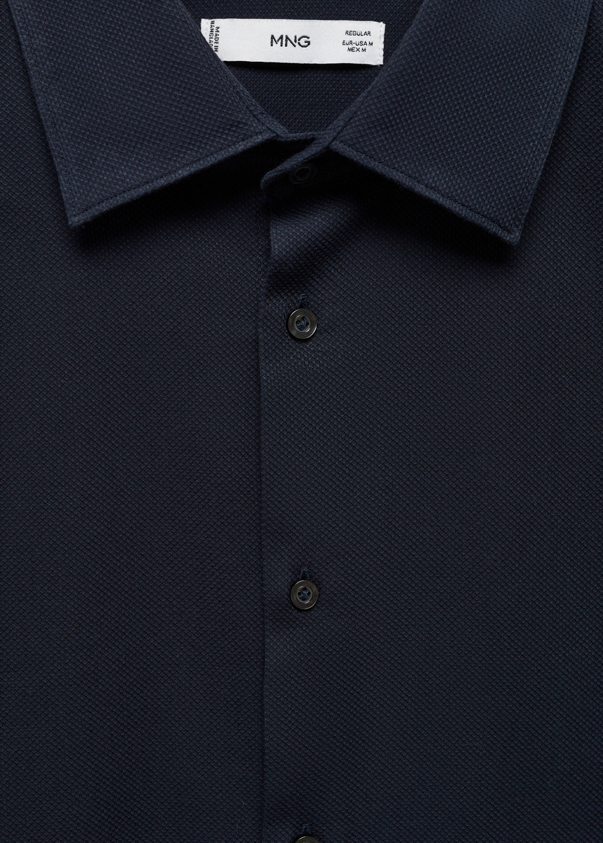 Slim-fit cotton structured shirt - Details of the article 8