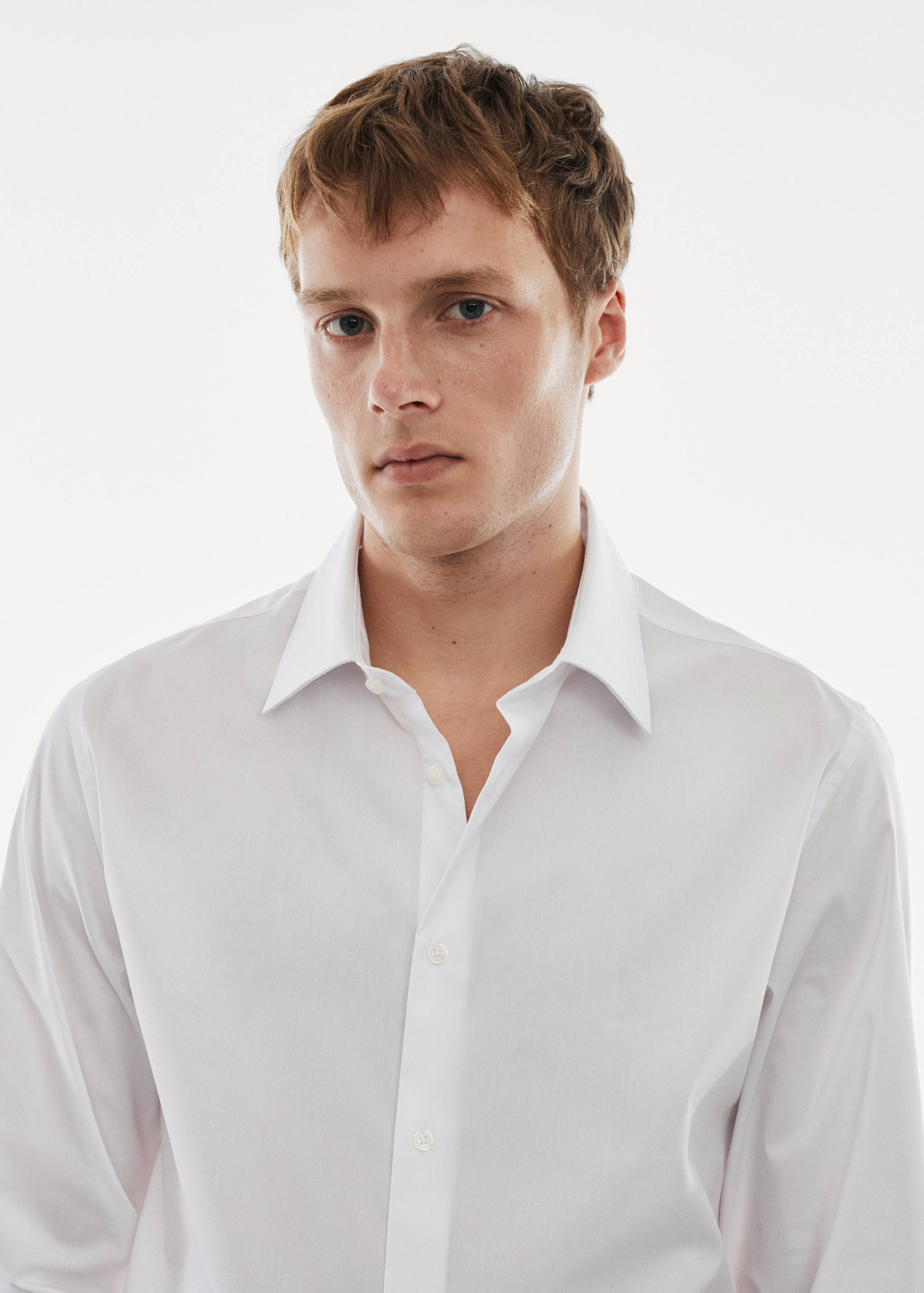 Regular-fit stretch cotton shirt - Details of the article 1