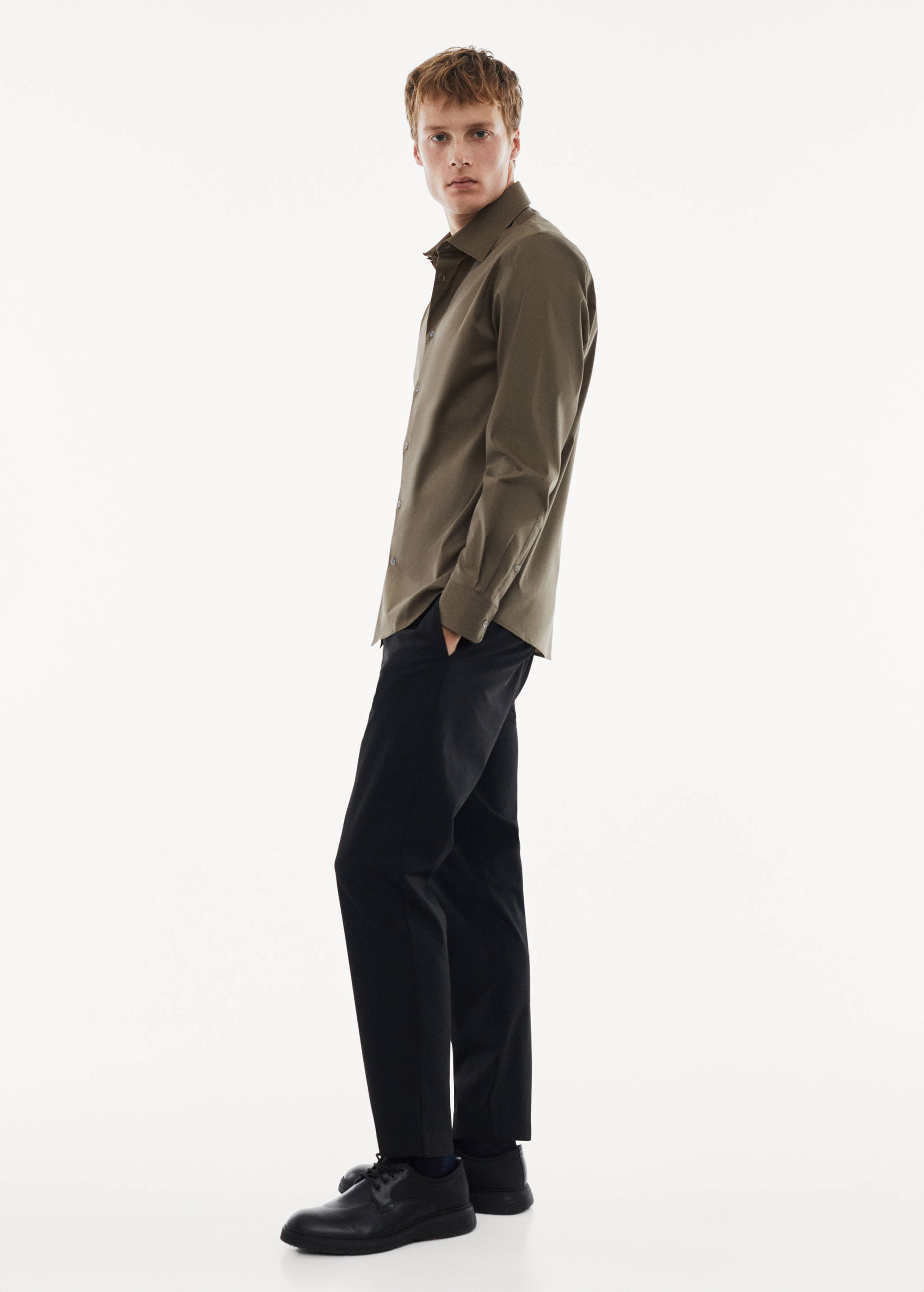 Regular-fit stretch cotton shirt - Details of the article 2