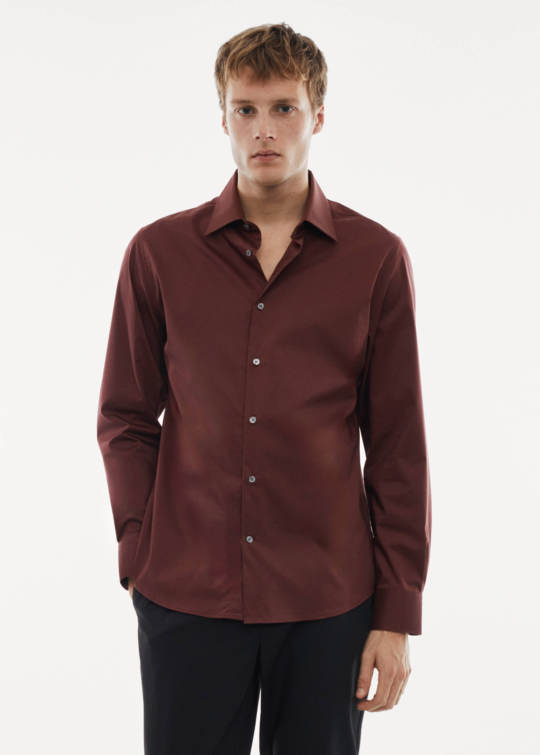 Regular-fit stretch cotton shirt - Medium plane