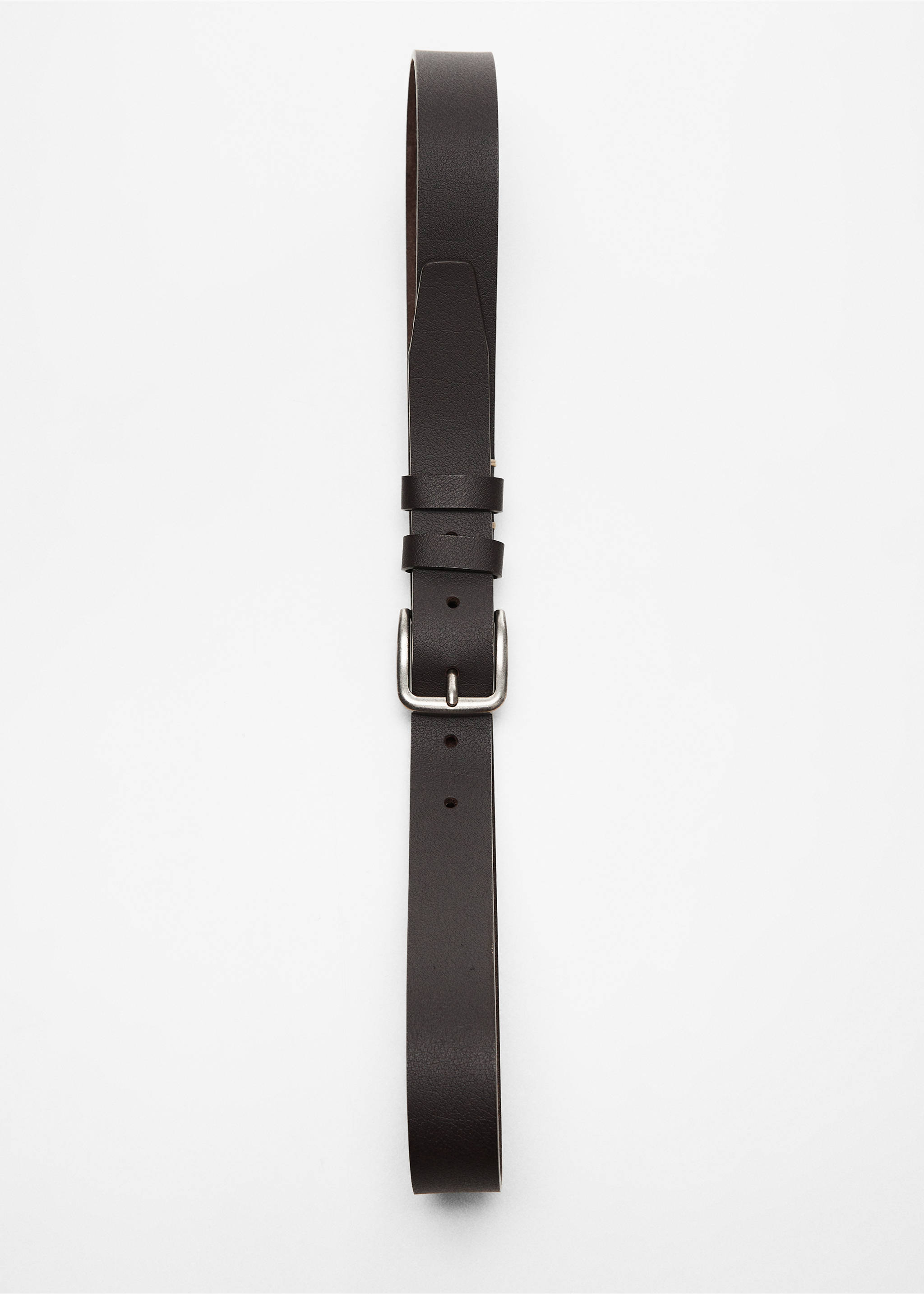 Kožený opasek s přezkou - Detail zboží 5, Hnědá. Ref: 67040638-00.