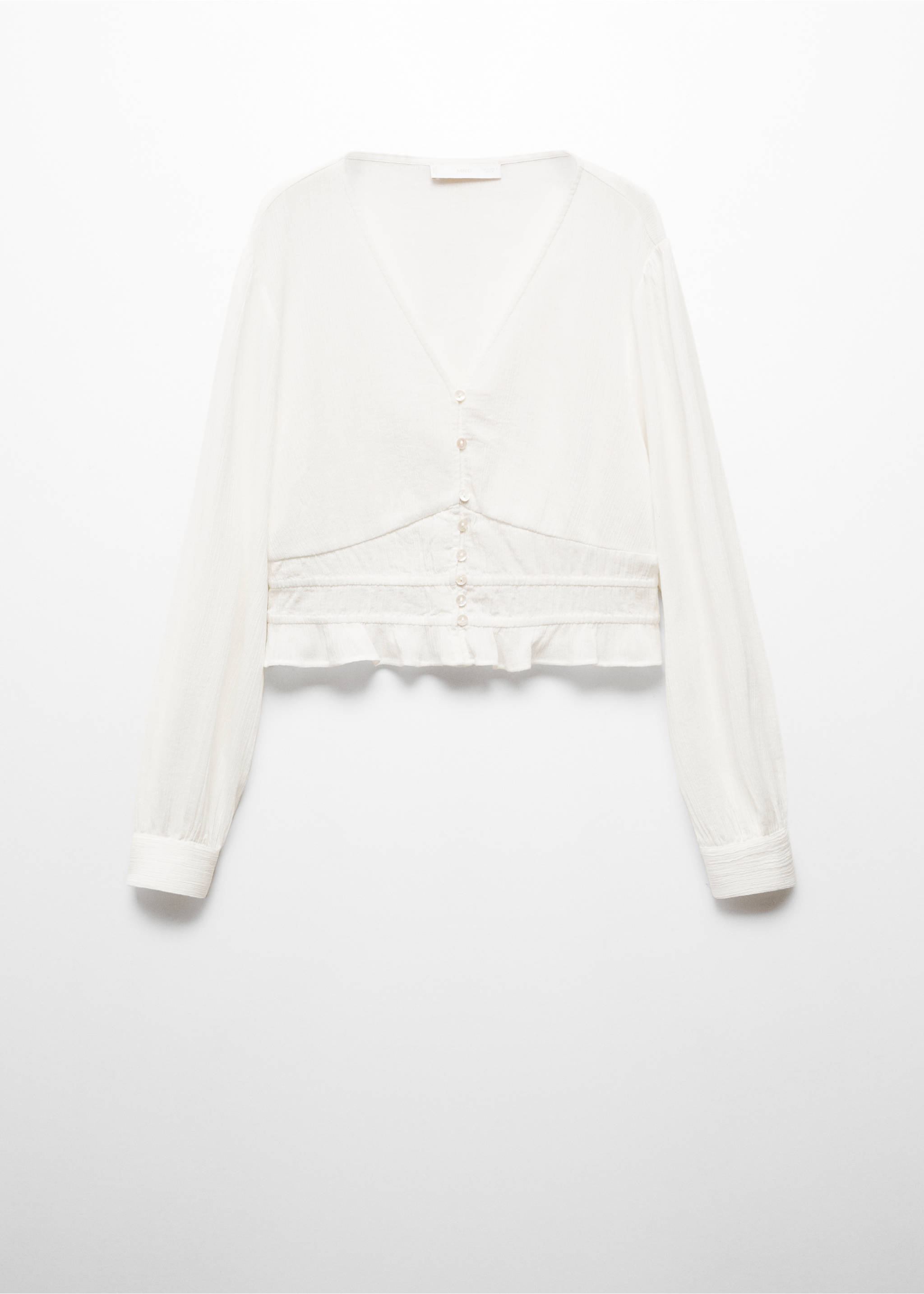 Buttoned cotton shirt - Article without model, Ecru. Ref: 67040641-00.