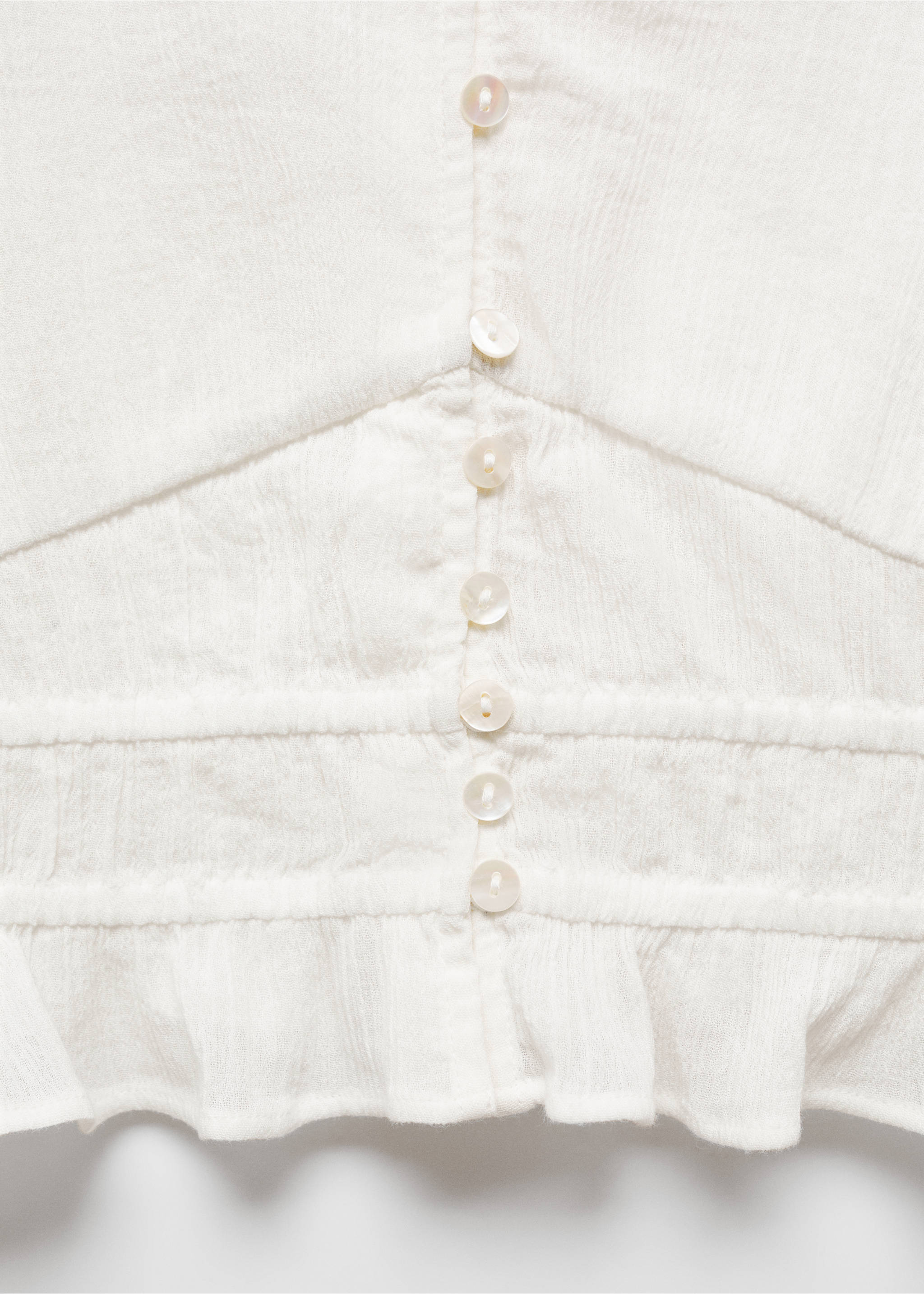 Buttoned cotton shirt - Details of the article 8, Ecru. Ref: 67040641-00.