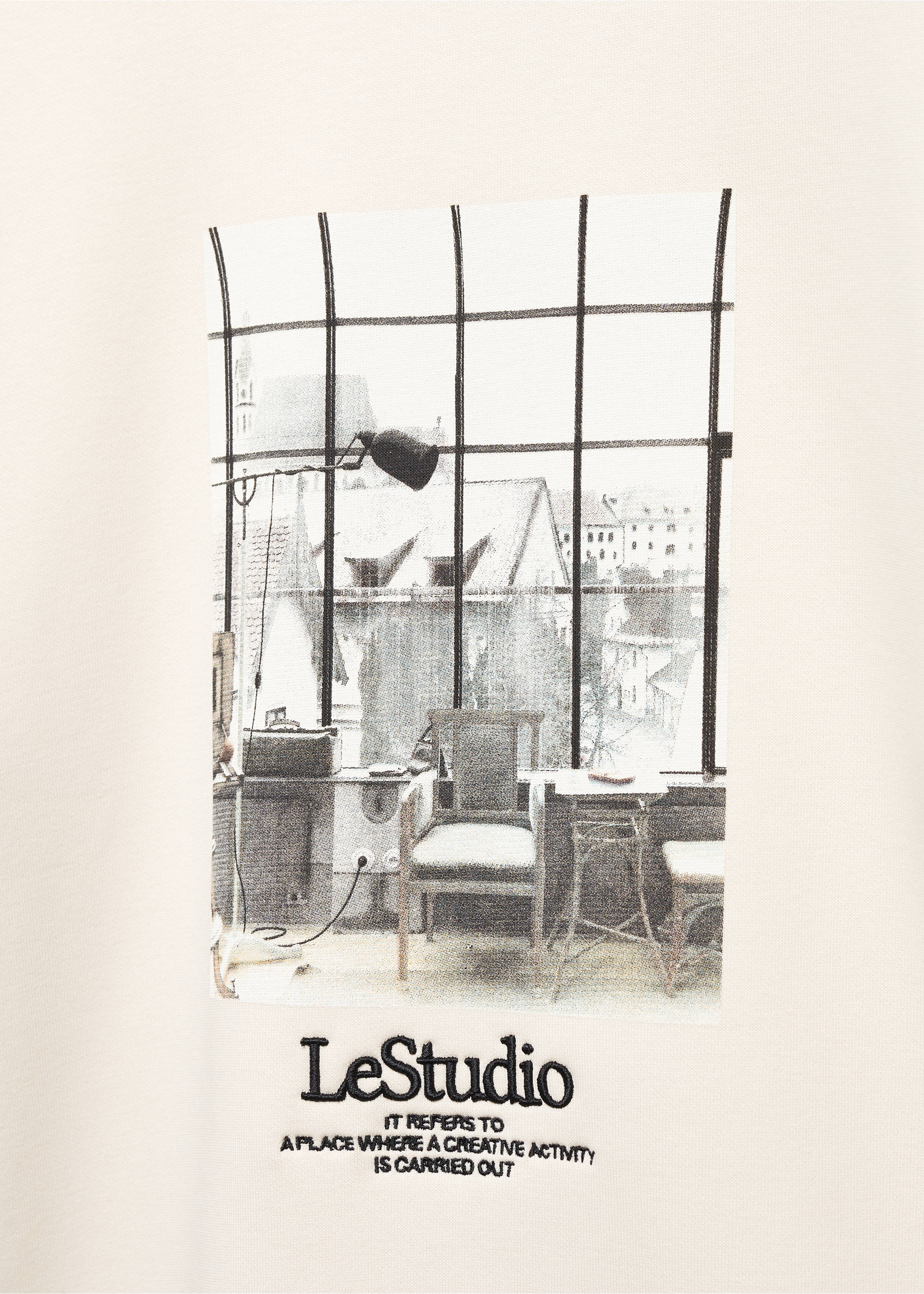 Sweatshirt mit Motiv - Detail des Artikels 8, Ecru. Ref: 67040644-00.