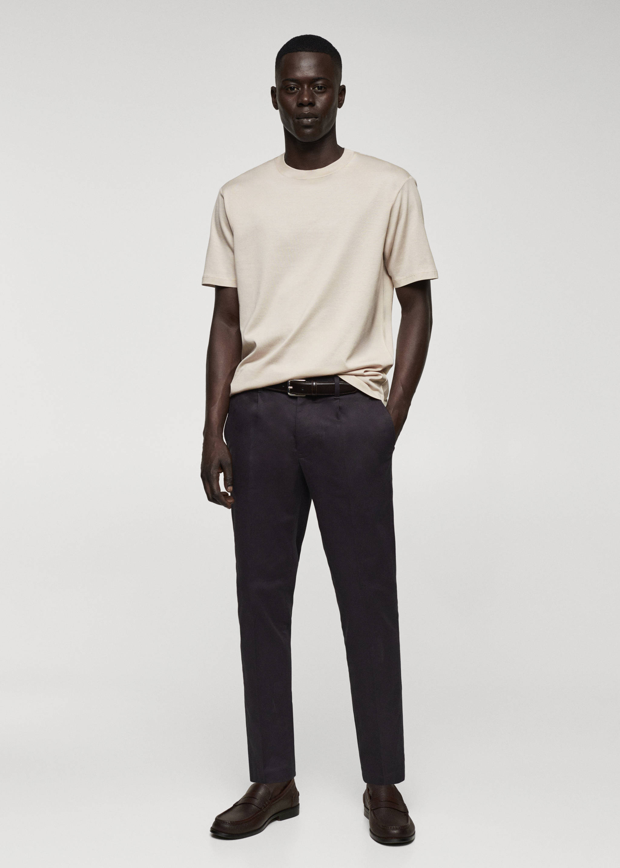 Mercerizované tričko slim fit - Celkový náhled