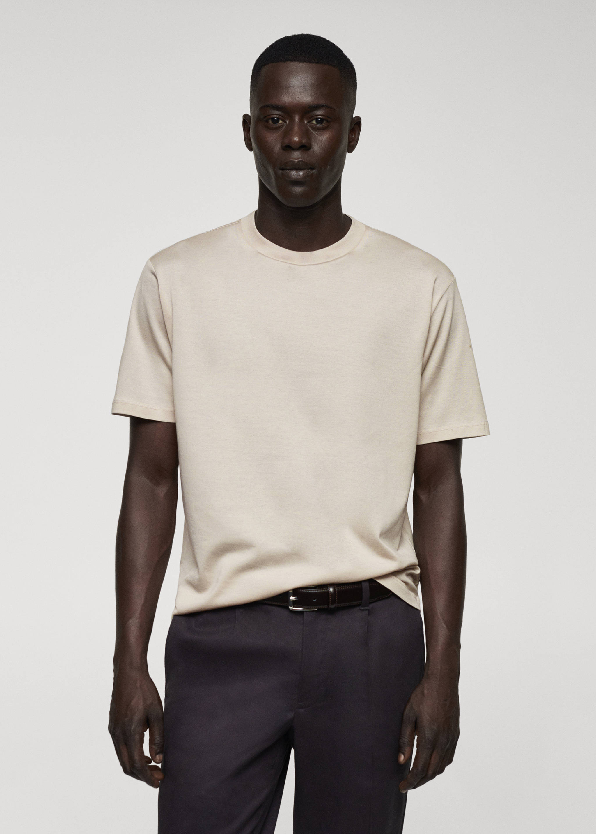 Mercerizované tričko slim fit - Náhled ve středové rovině
