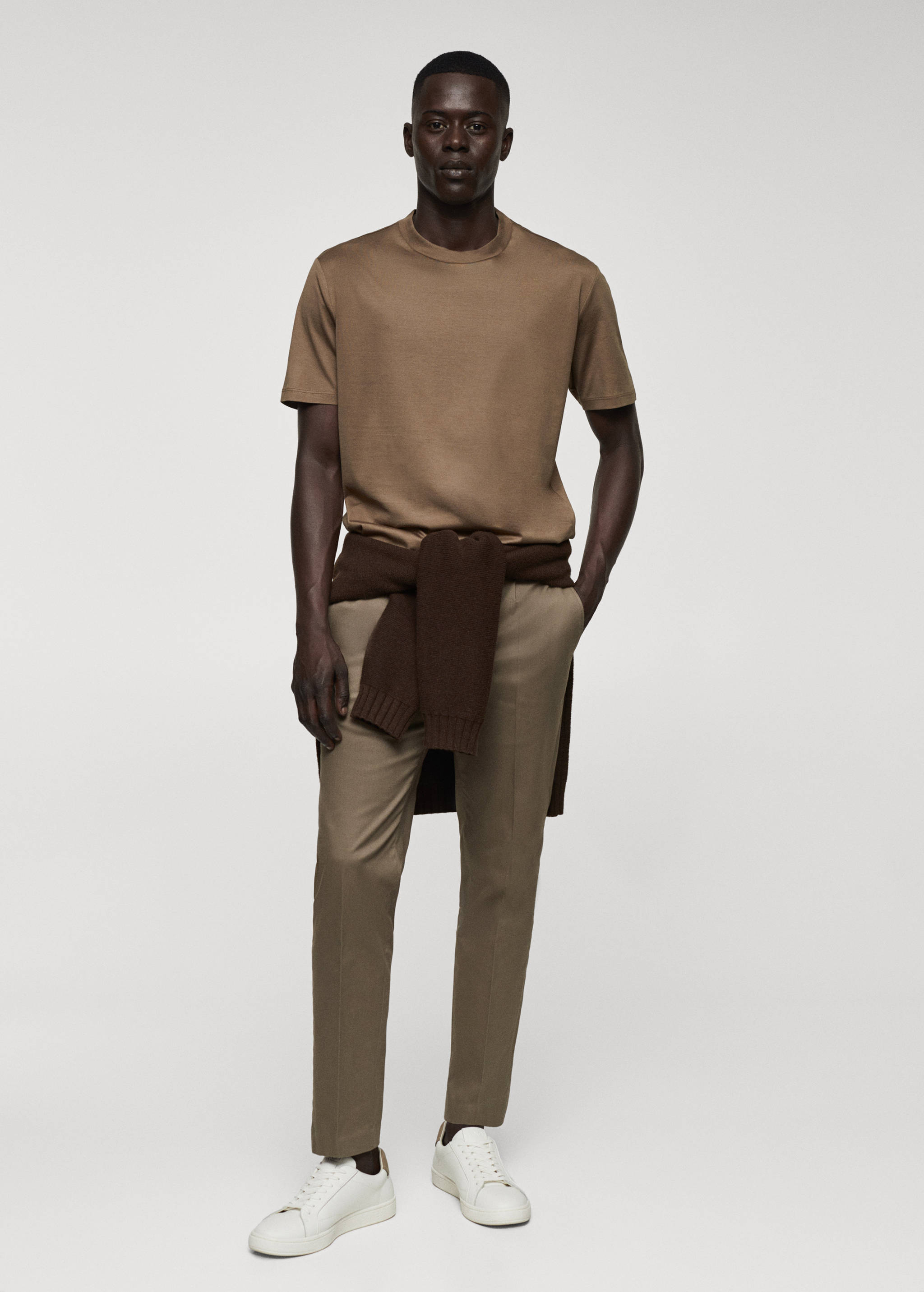 Mercerizované tričko slim fit - Celkový náhled