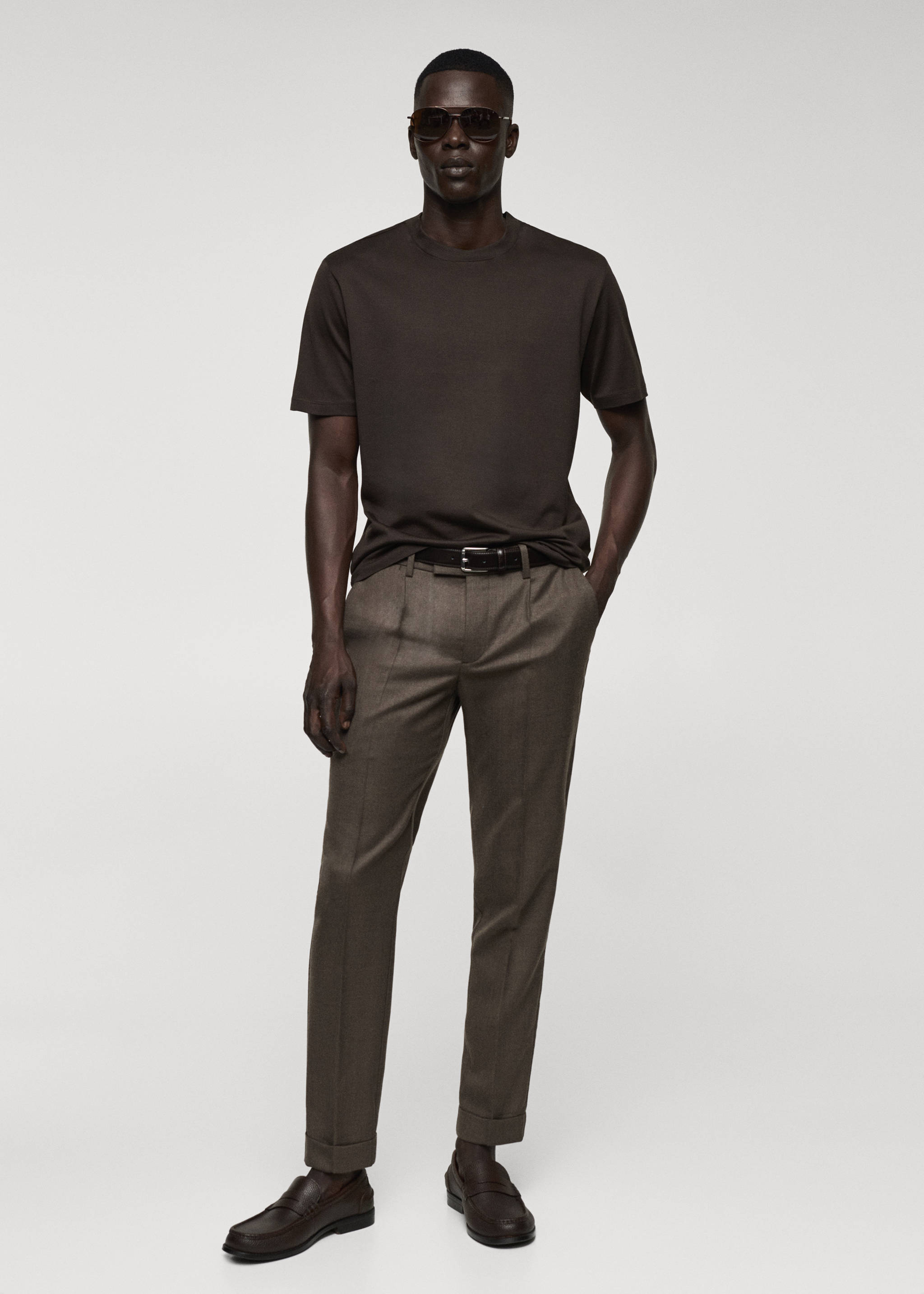 Mercerizované tričko slim fit - Celkový náhled