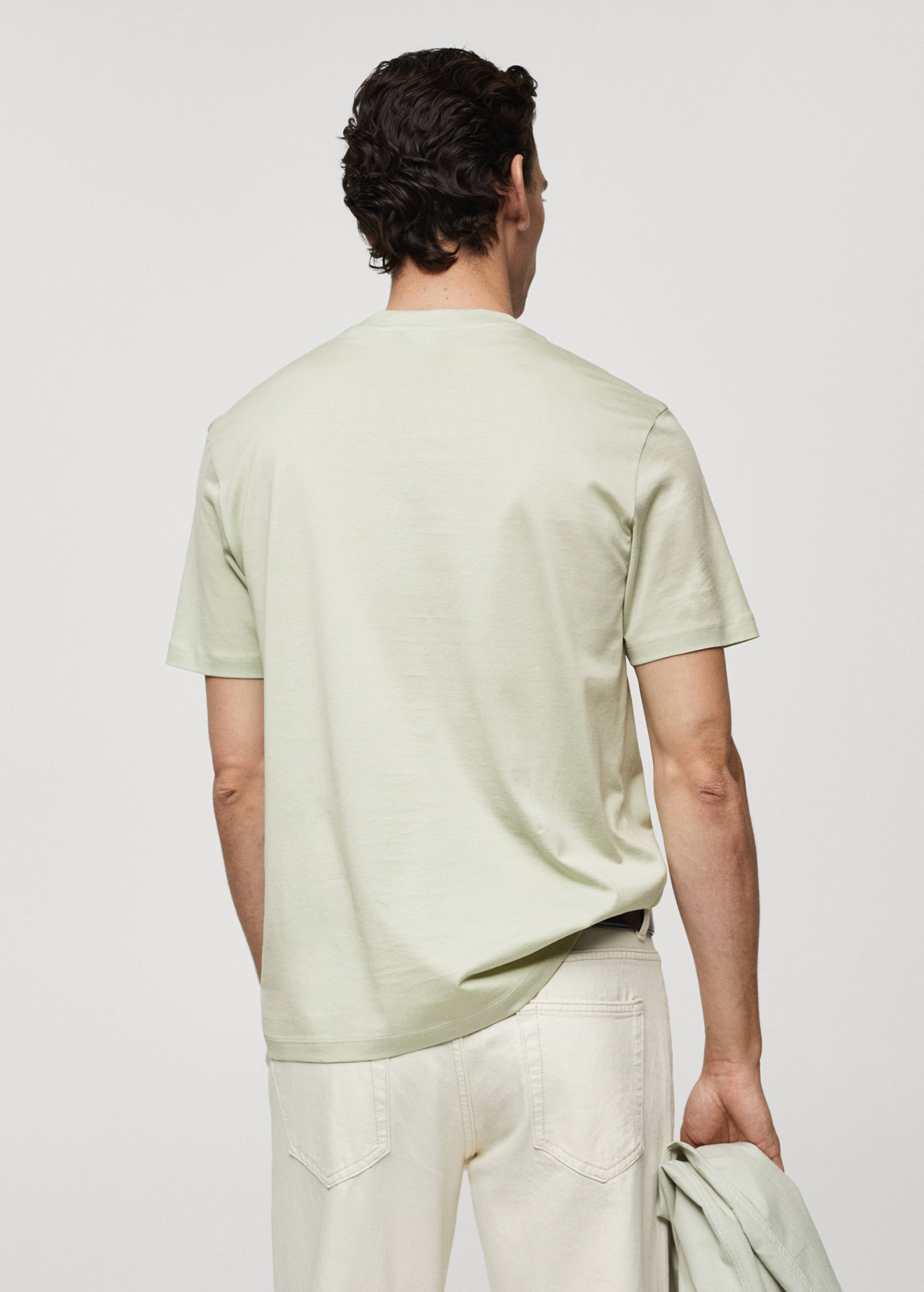 Mercerizované tričko slim fit - Zadní strana zboží