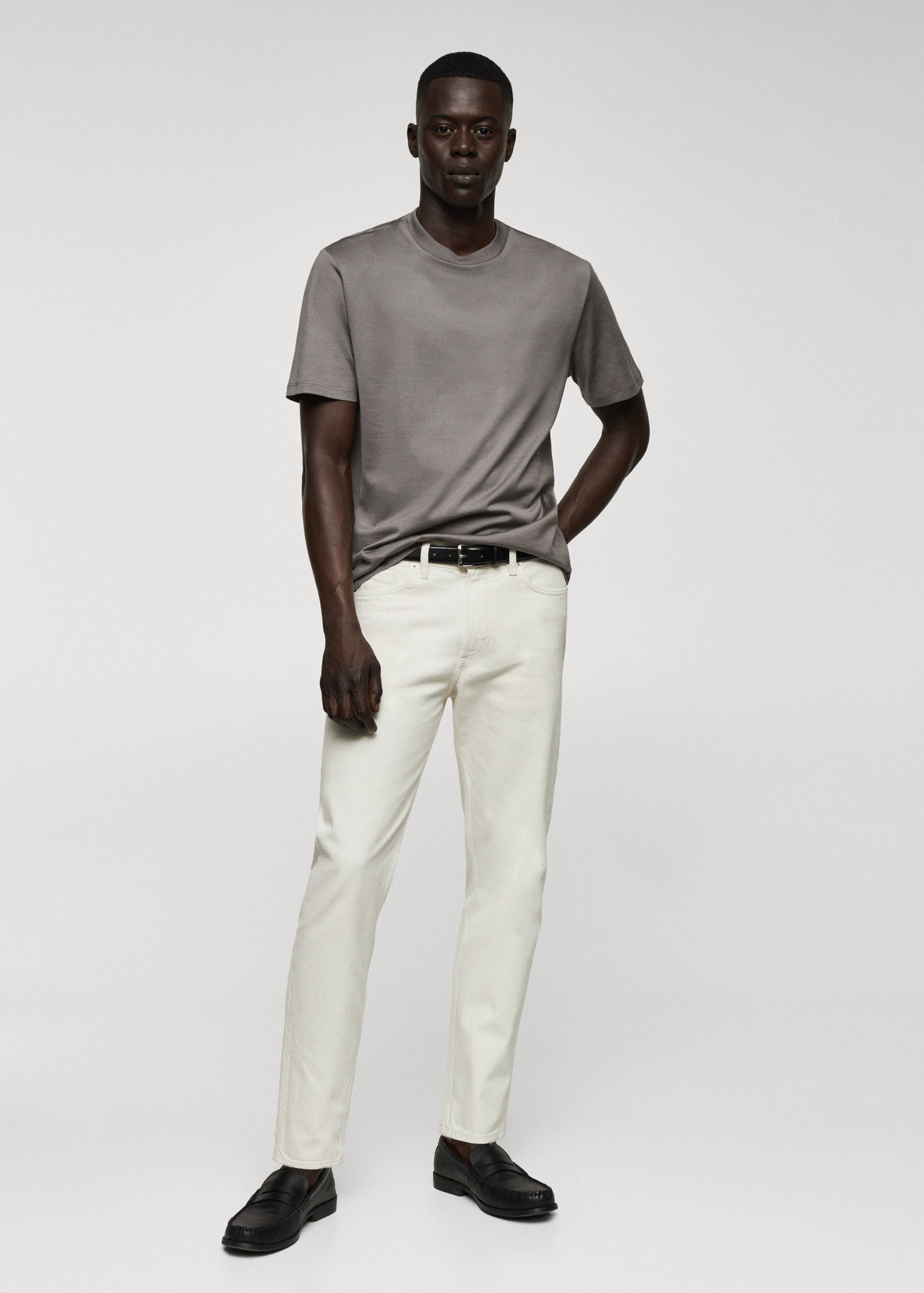 Mercerizované tričko slim fit - Celkový náhled