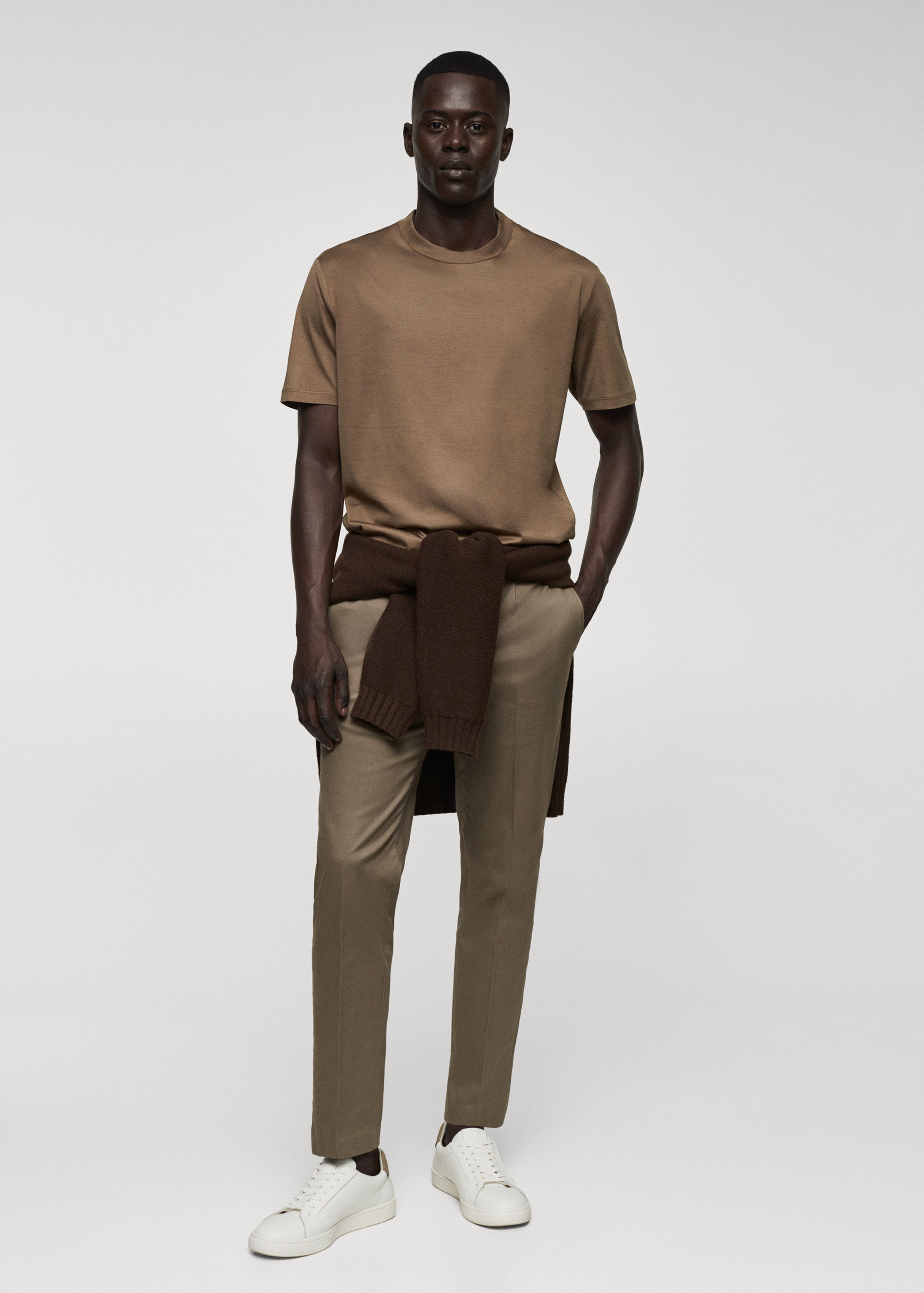 Mercerizované tričko slim fit - Celkový náhled