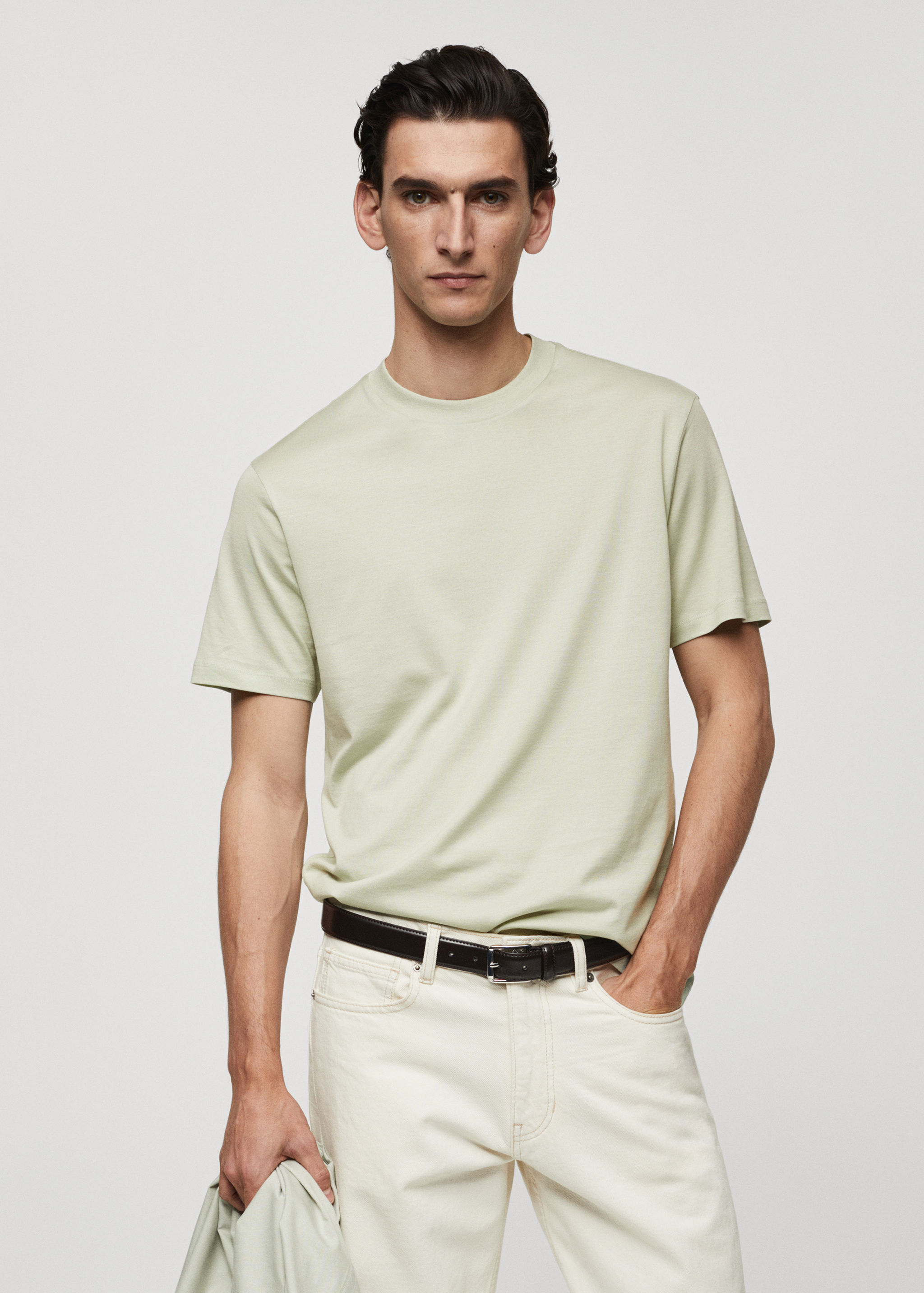 Samarreta slim fit merceritzada - Pla mig