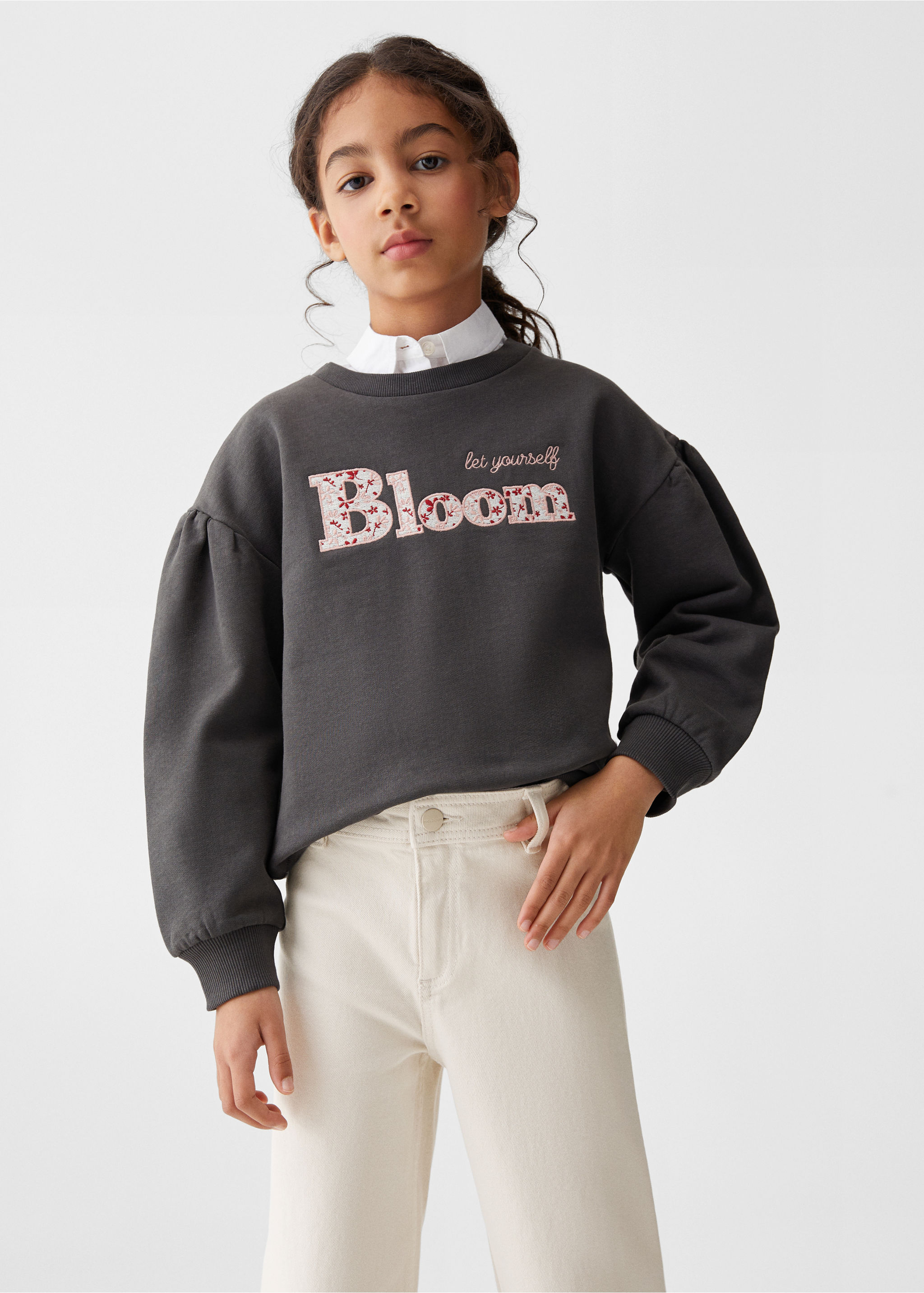 Embroidered message sweatshirt - Medium plane