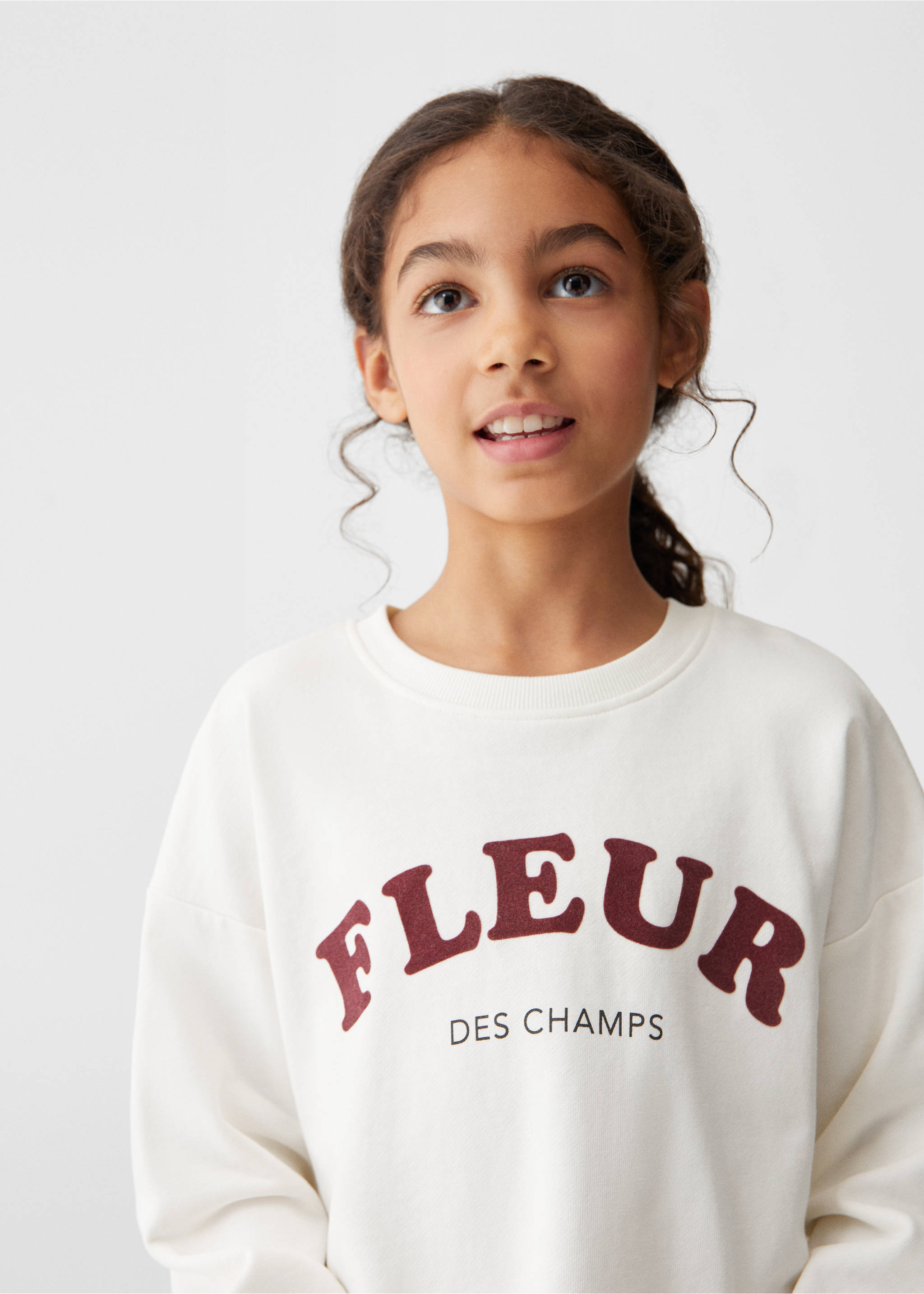 Cotton-blend message sweatshirt - Details of the article 1, Off White. Ref: 67040653-00.