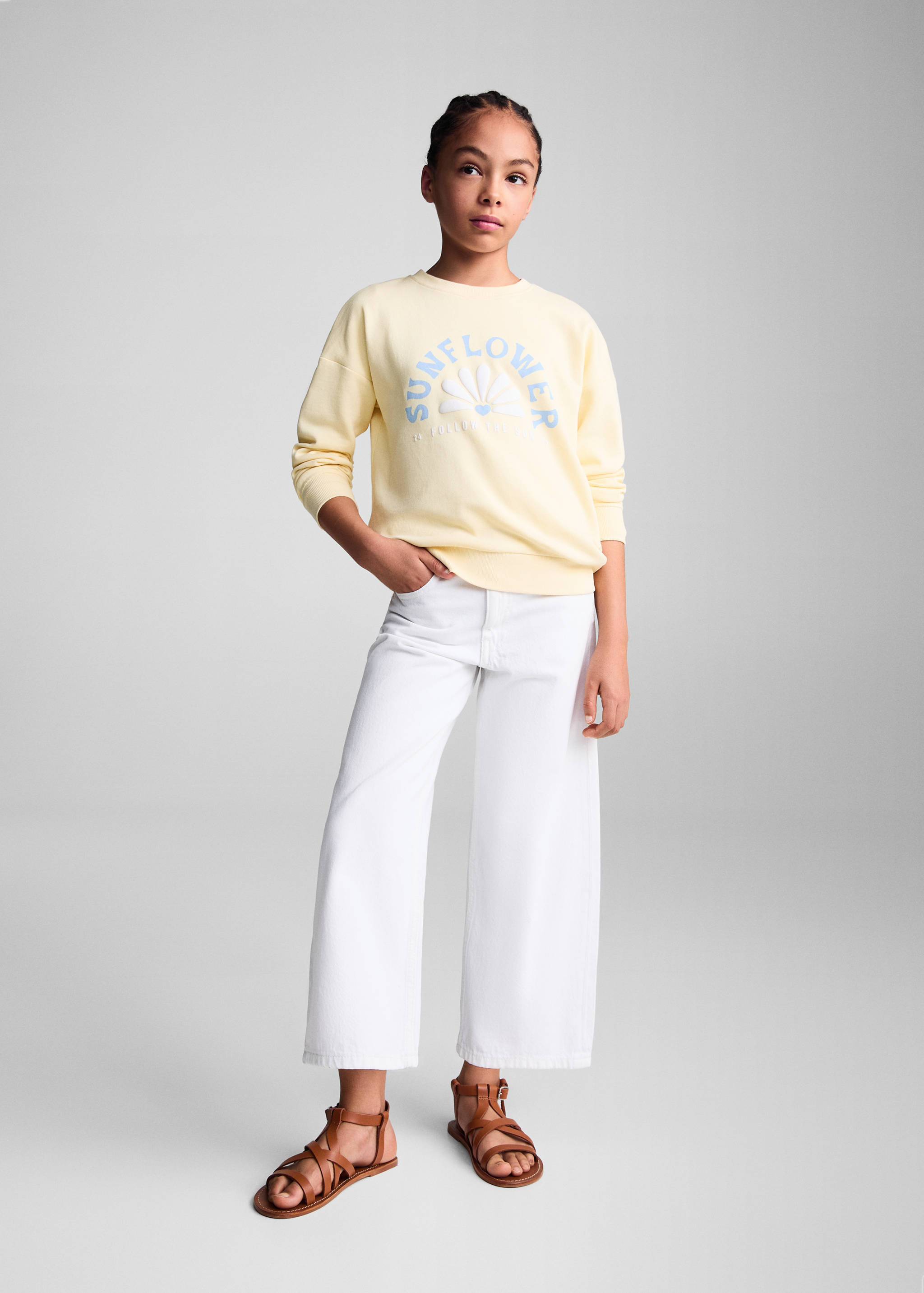 Cotton-blend message sweatshirt - General plane