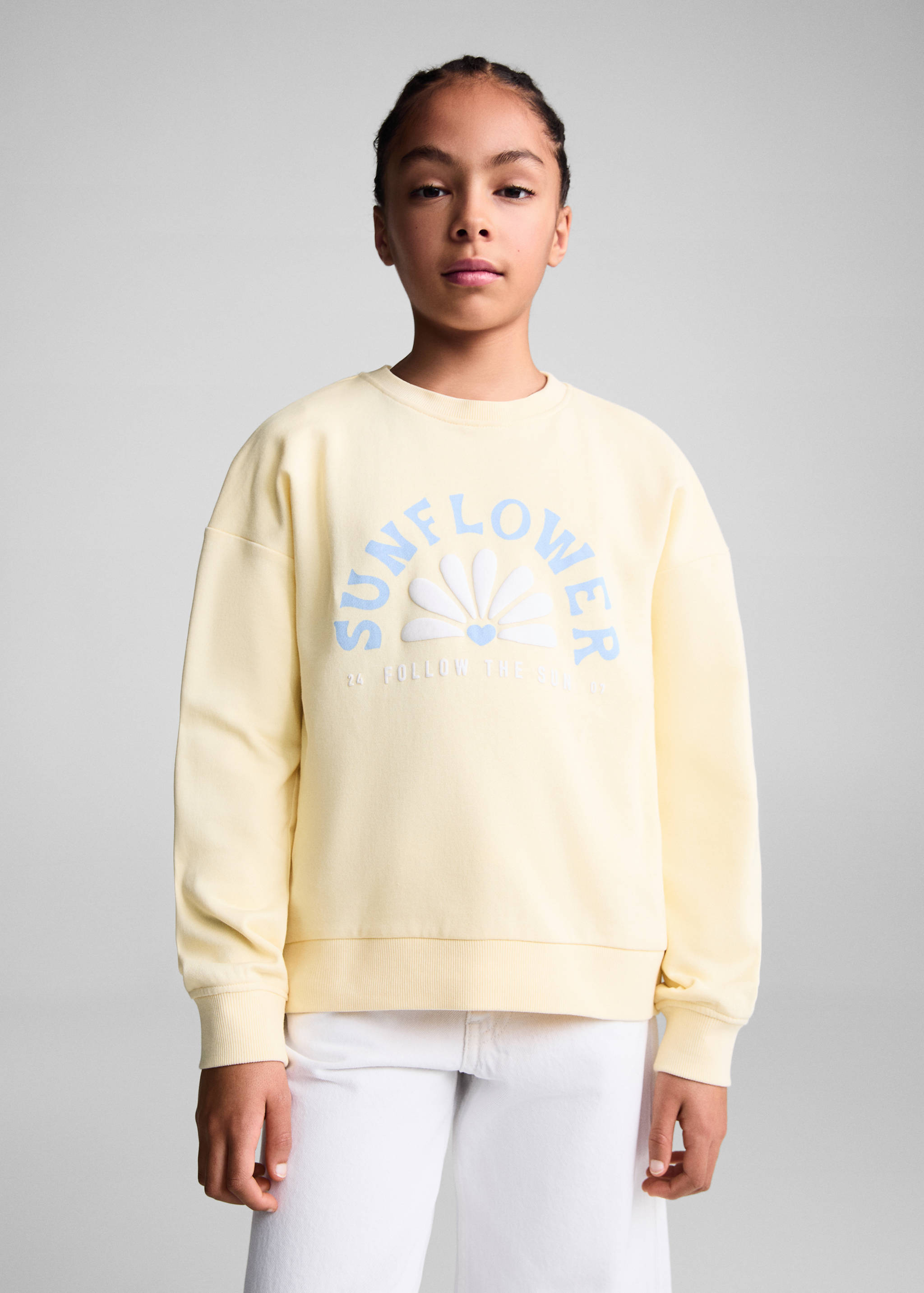 Cotton-blend message sweatshirt - Medium plane