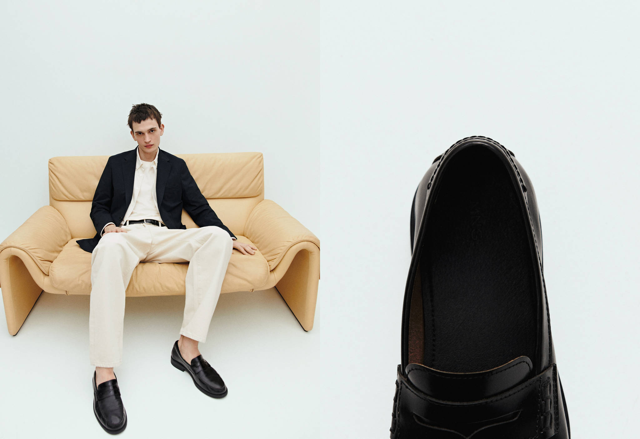 Aged-leather loafers - Panoramic plane