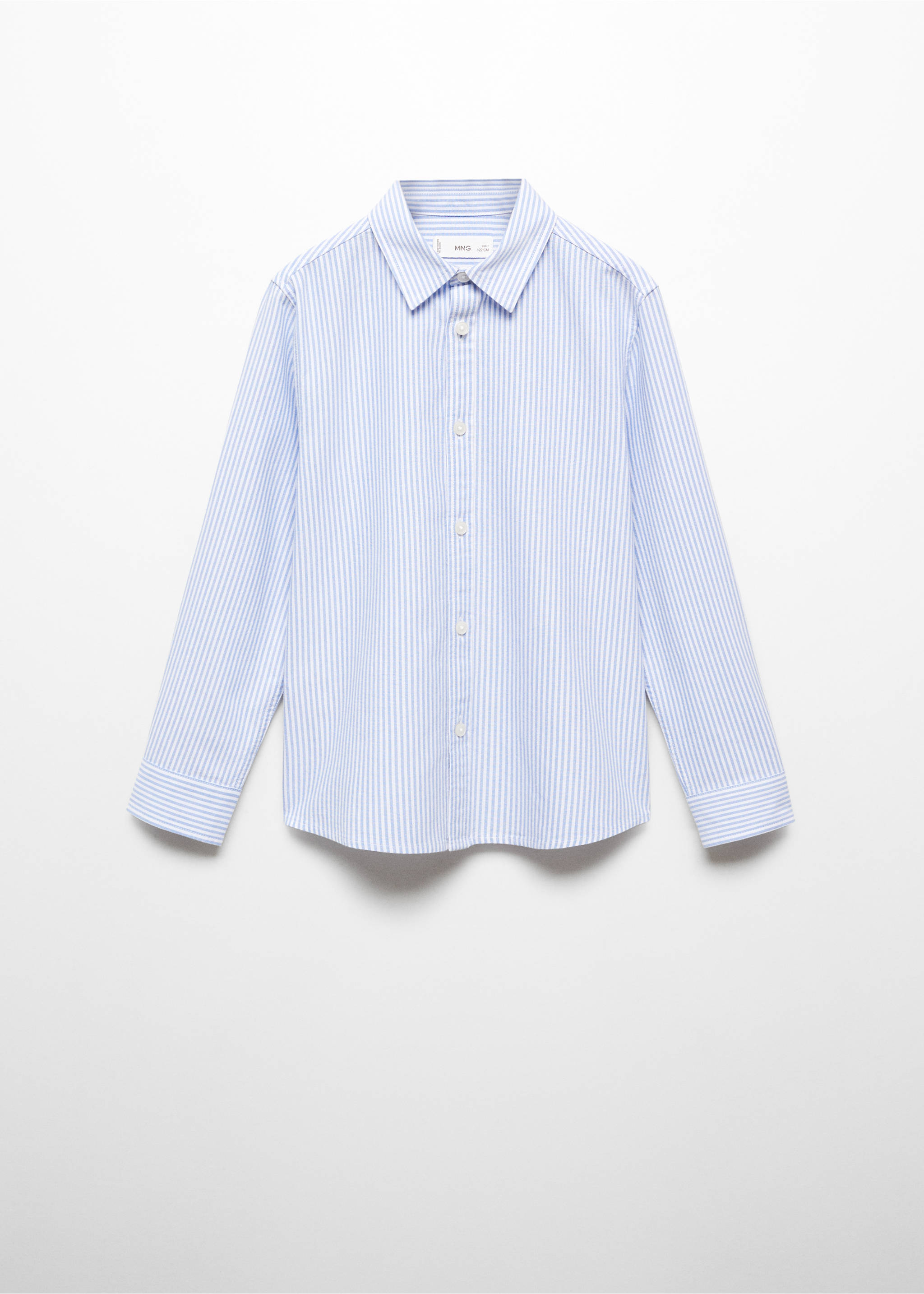 Striped Oxford shirt - Article without model, Blue. Ref: 67040657-00.