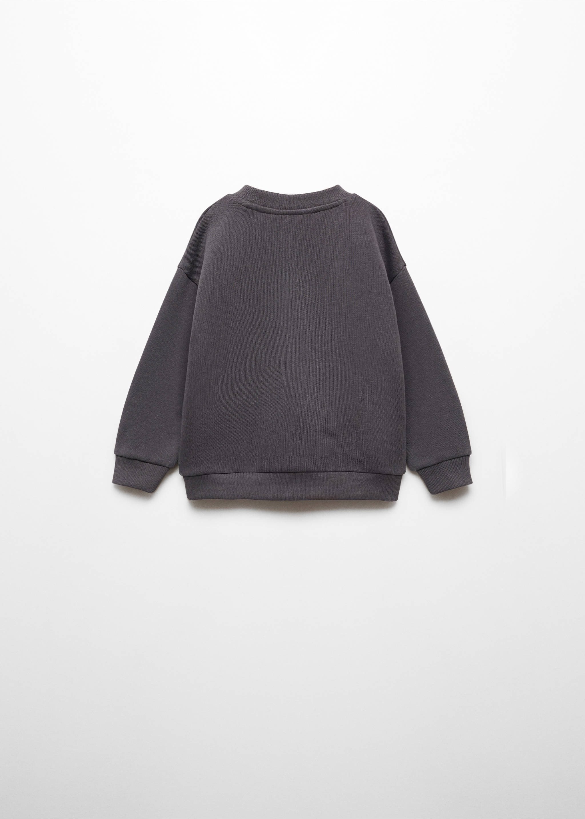 Printed cotton sweatshirt - Reverse of the article, Charcoal. Ref: 67040661-00.