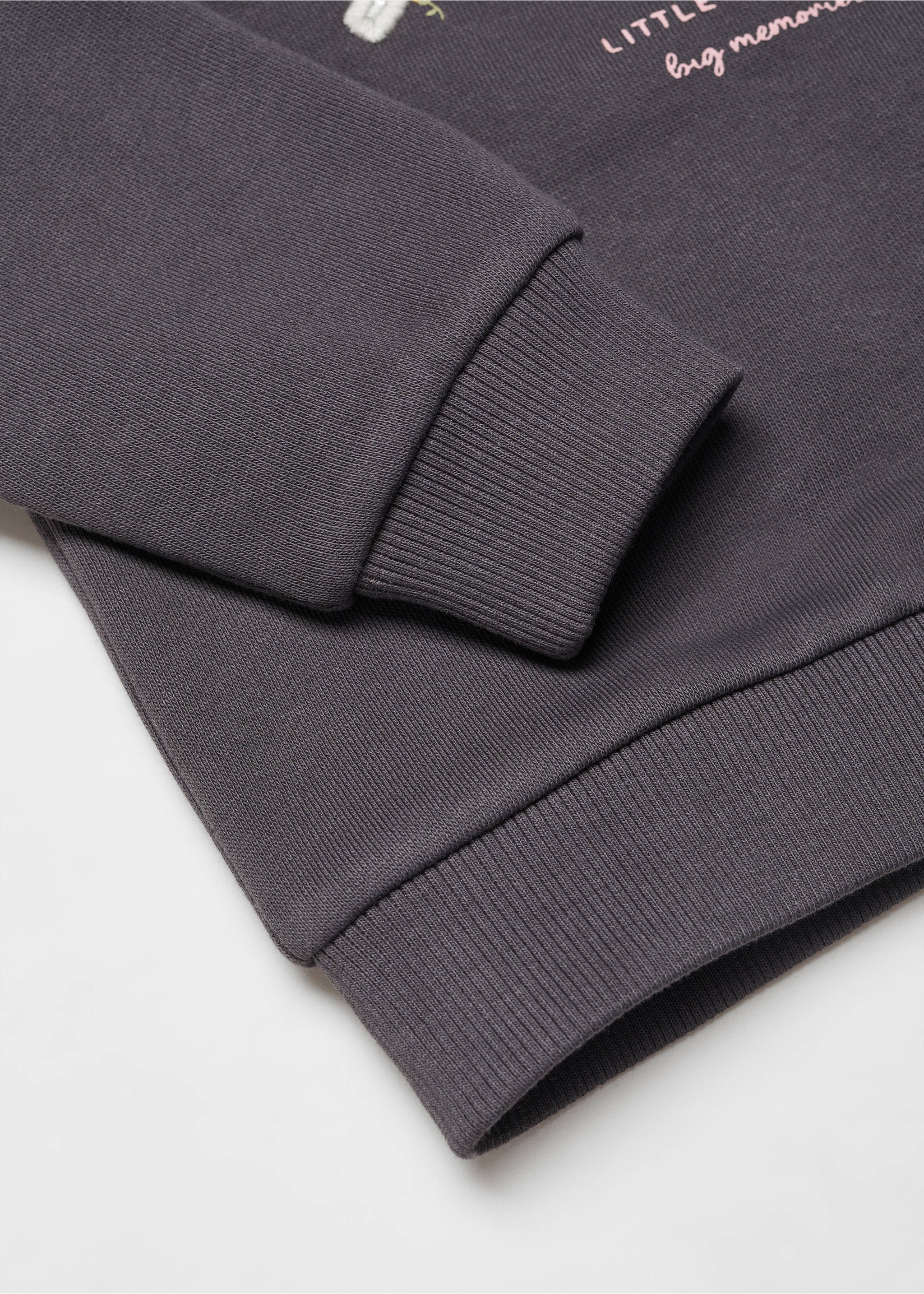 Printed cotton sweatshirt - Details of the article 8, Charcoal. Ref: 67040661-00.