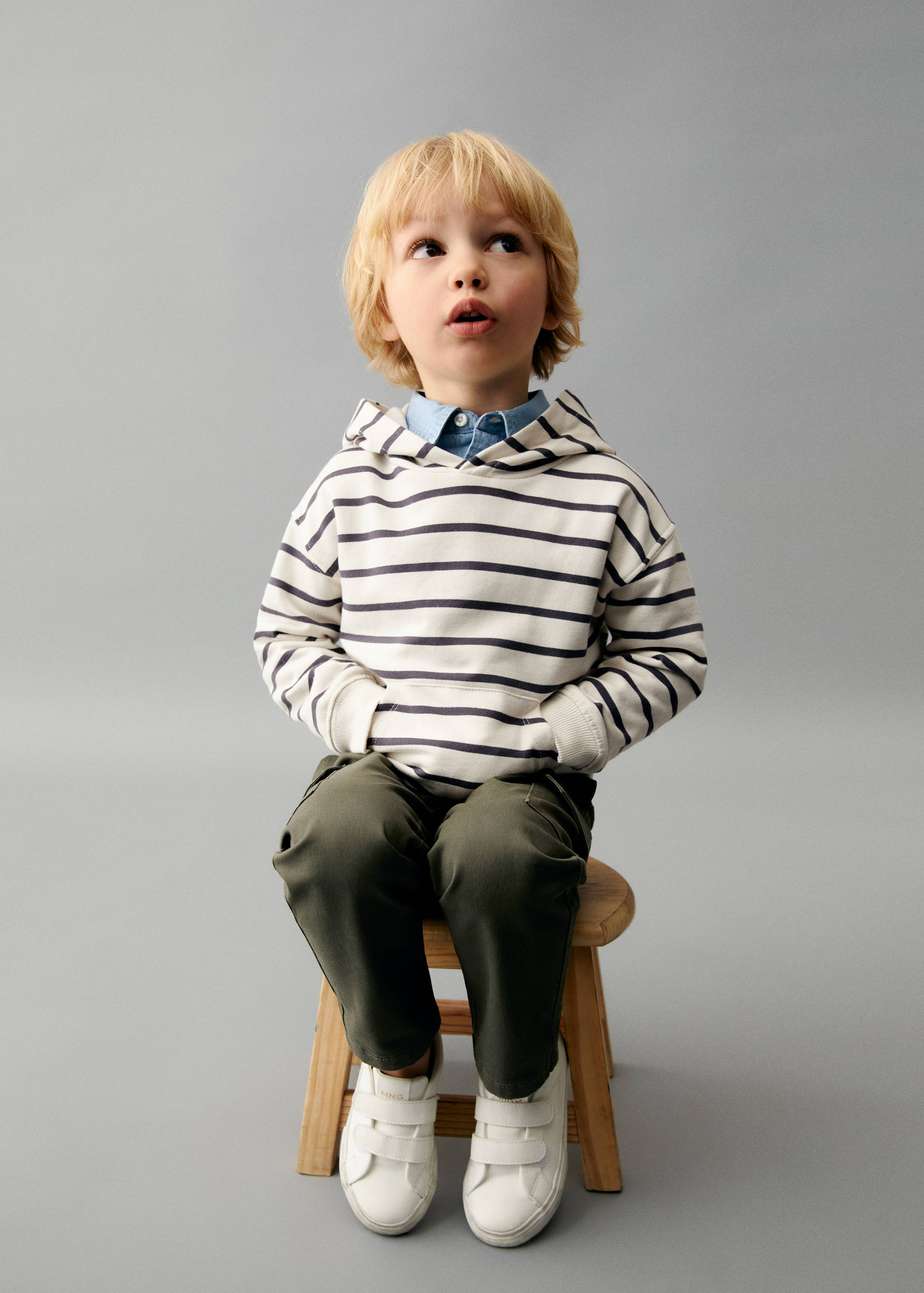 Striped cotton-blend sweatshirt - General plane