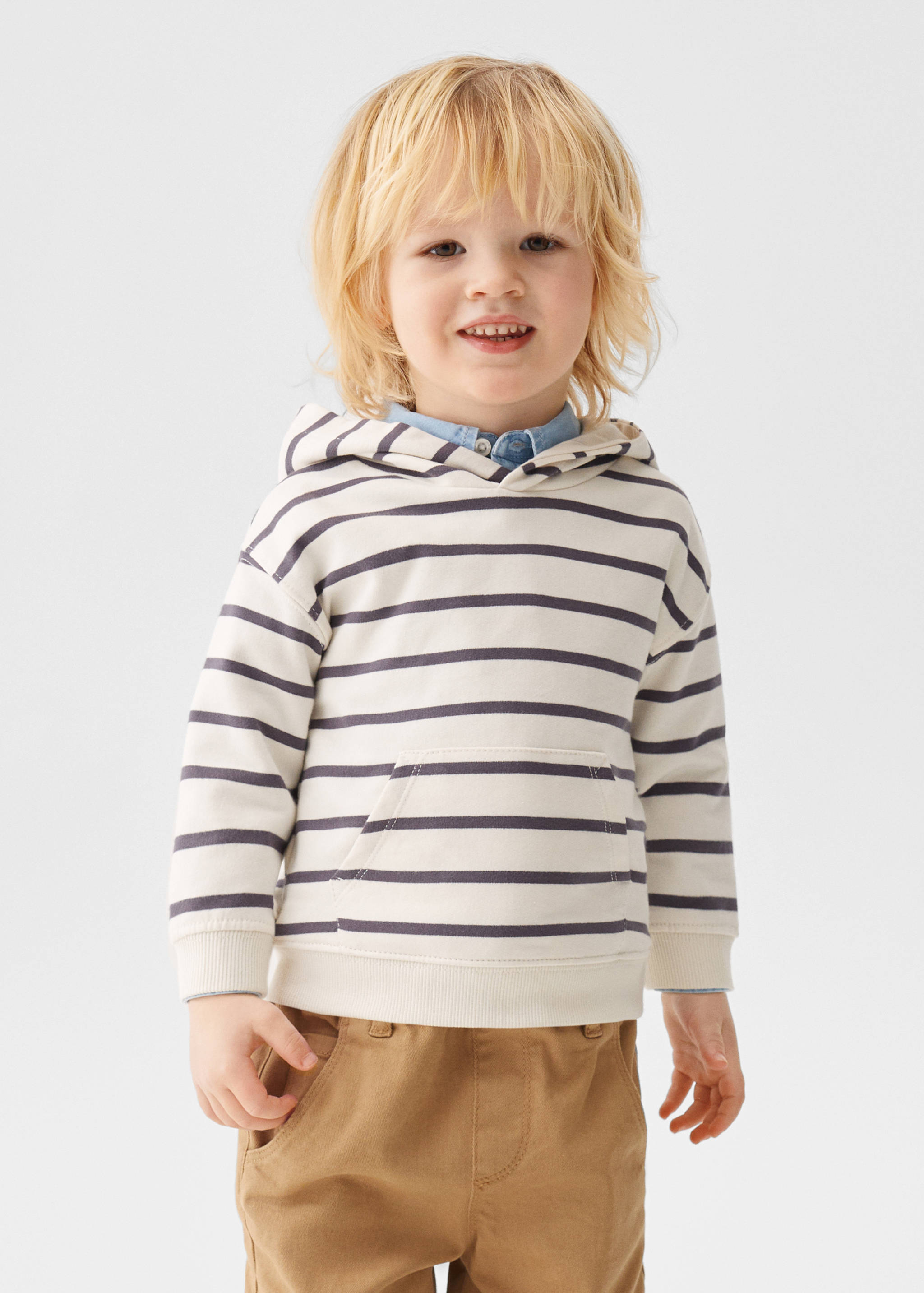 Striped cotton-blend sweatshirt - Medium plane