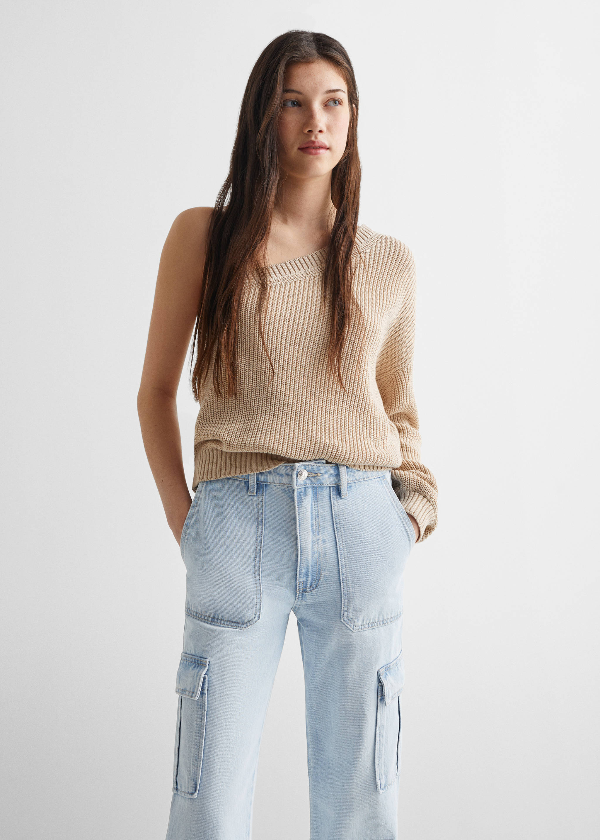 Straight-fit cargo jeans - Medium plane