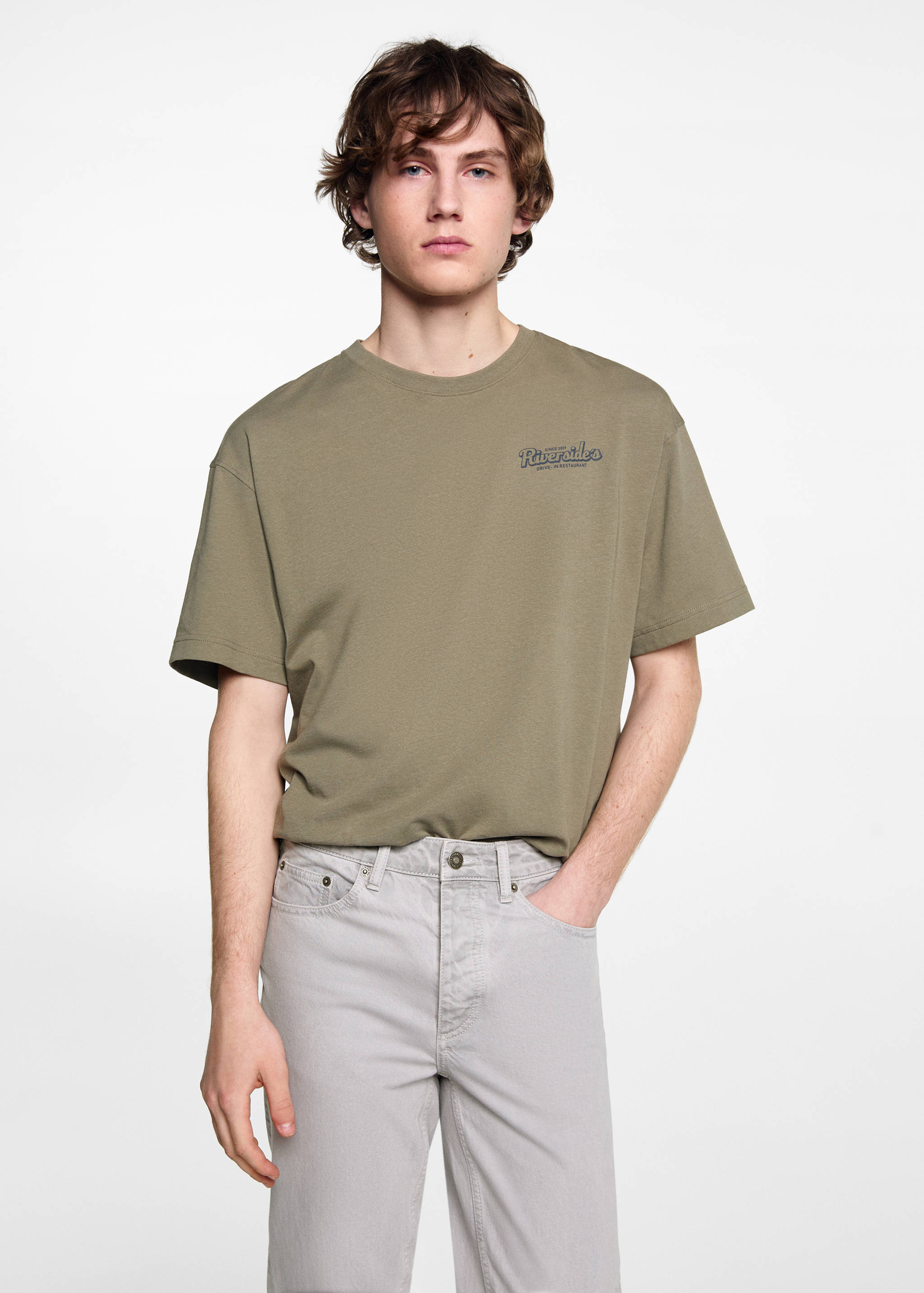 Regular-fit cotton trousers - Medium plane