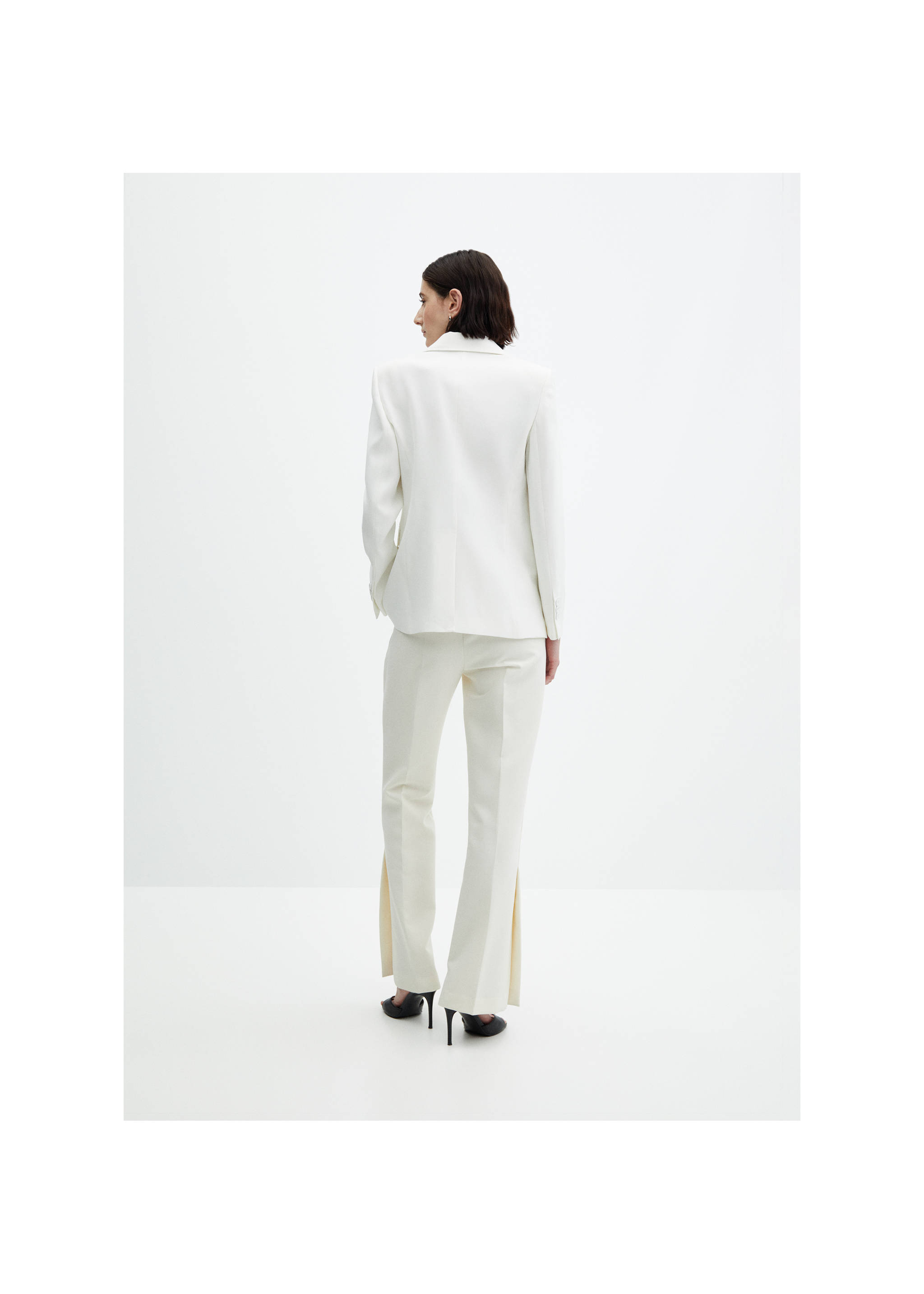 Straight-fit suit jacket - Reverse of the article, White. Ref: 67041009-00.