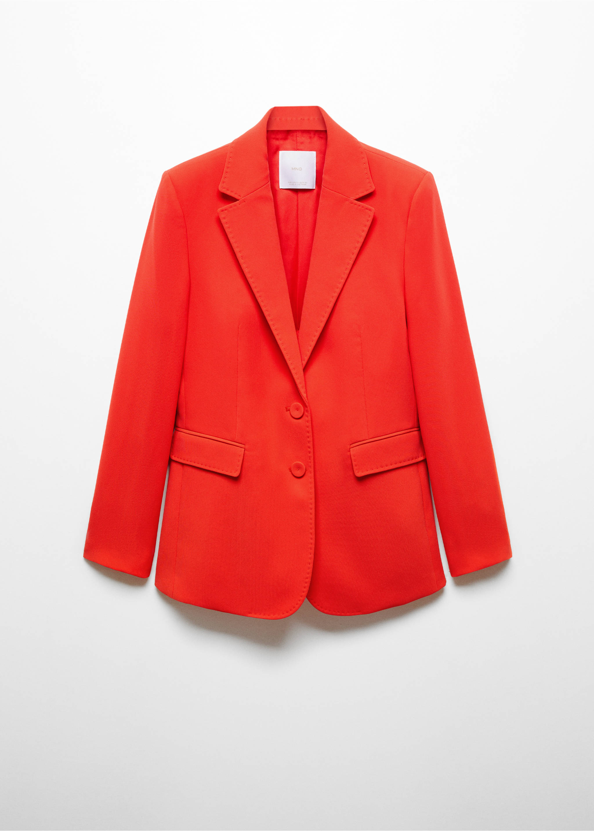 Straight-fit suit jacket - Article without model, Coral Red. Ref: 67041009-00.